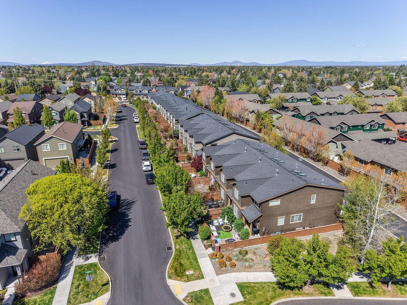 Aerial View of Townhome & Neighborhood