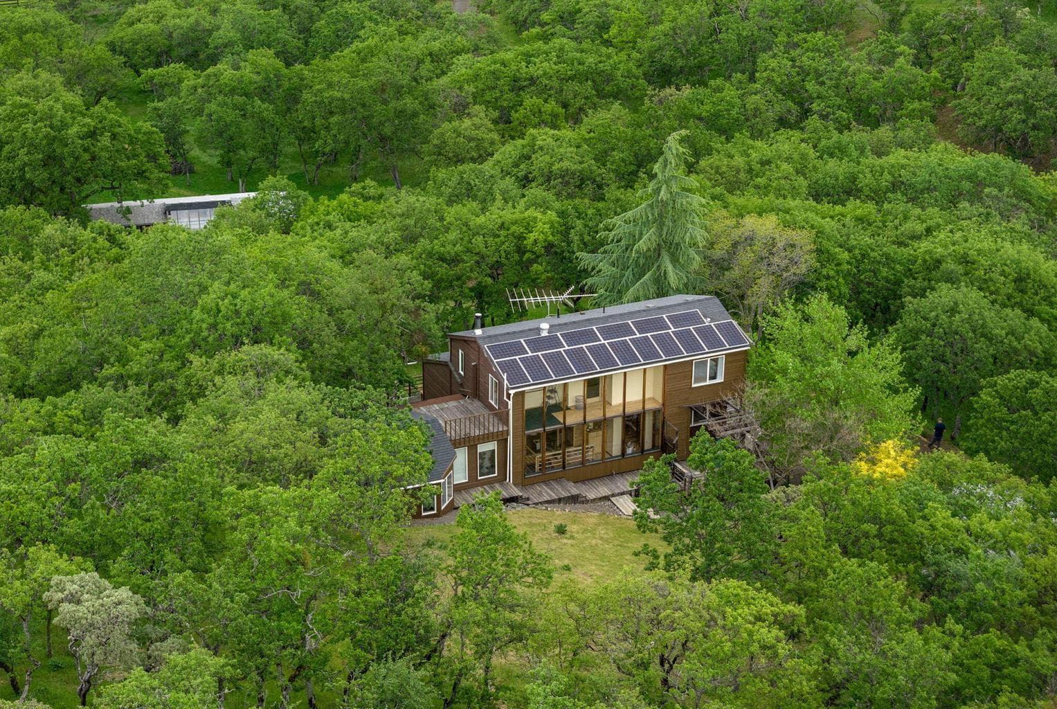 The house has solar panels which makes for greating reduced electricity bills