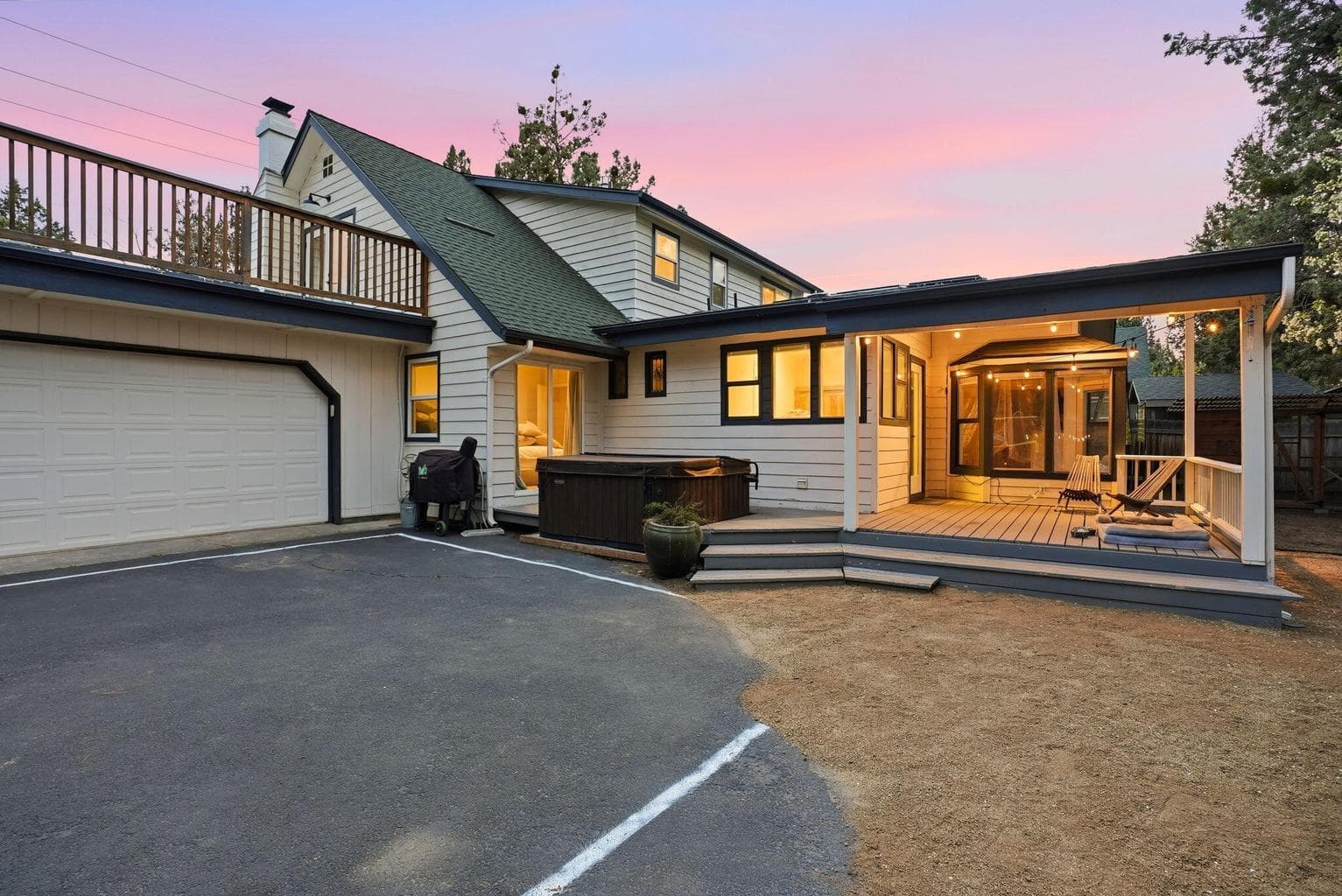 Back yard with rear access dual car garage