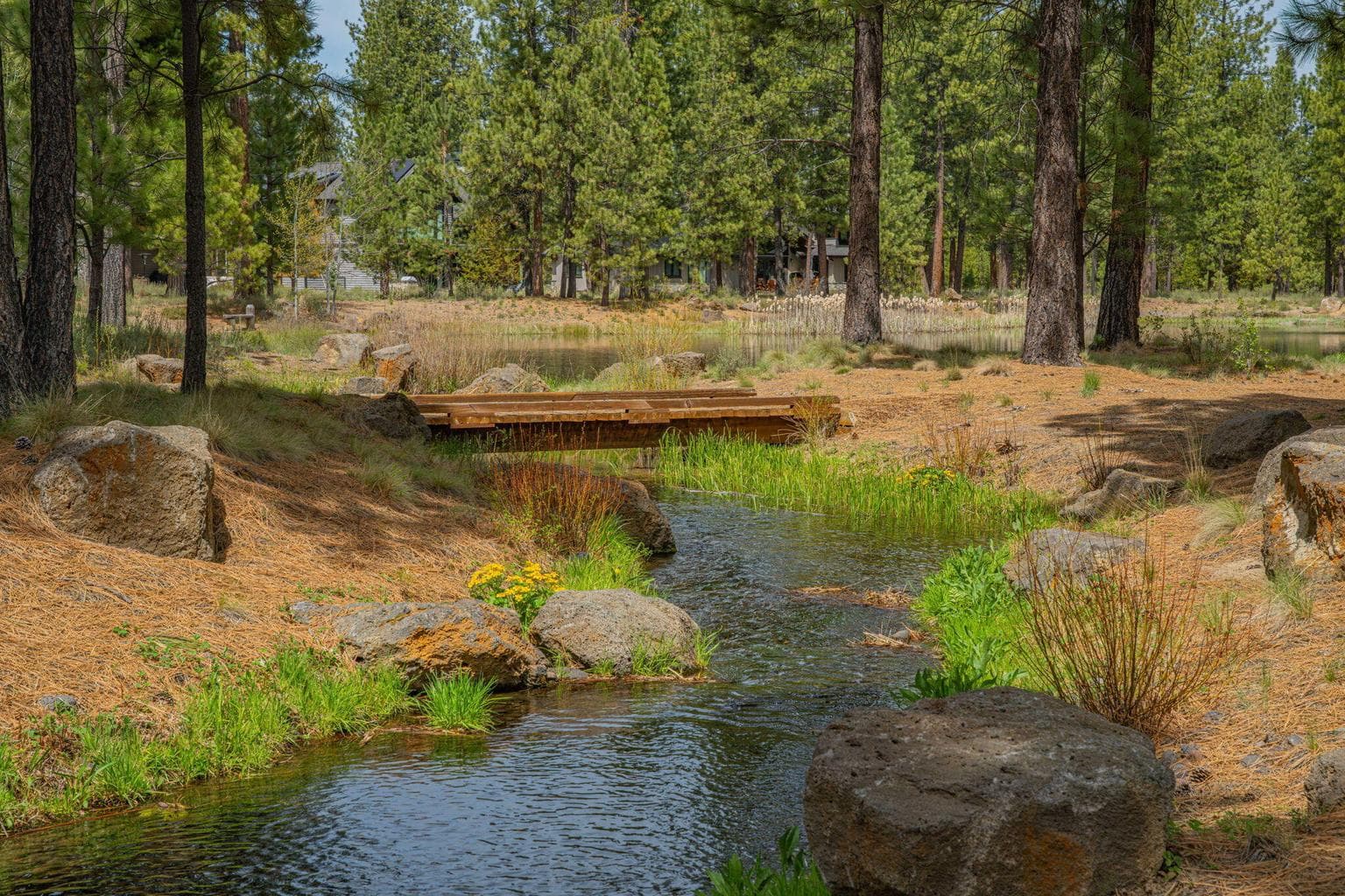 Stream and bridge that feeds Fireglass Lake