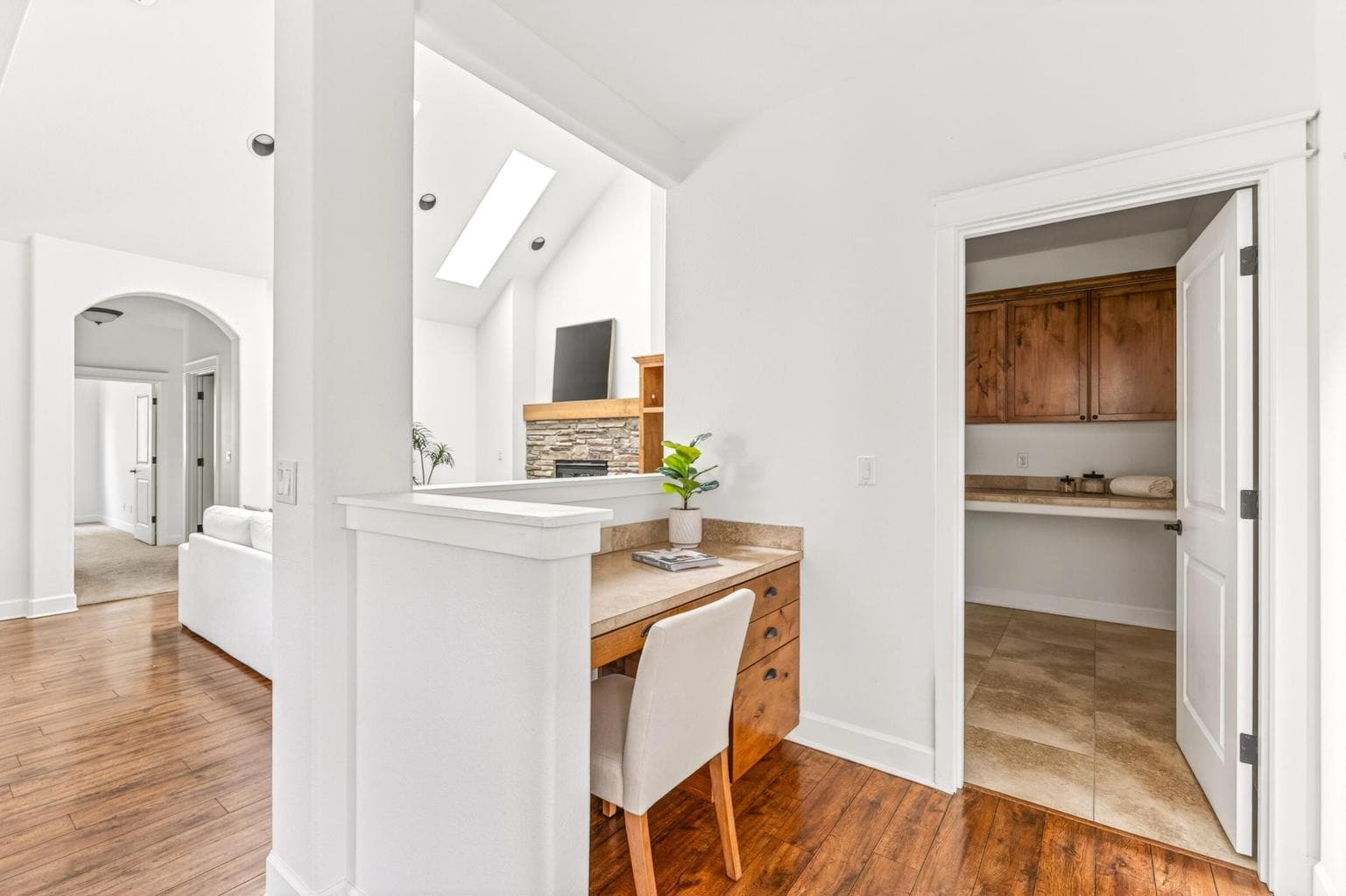 Desk/office space off the entry by the laundry room