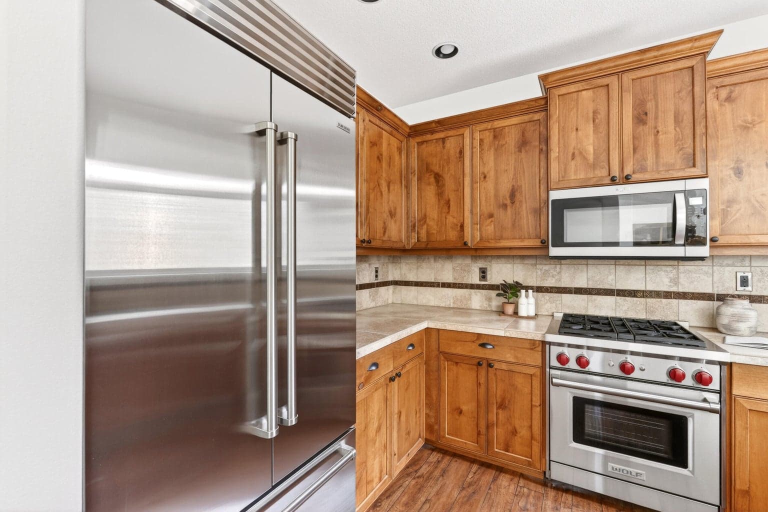 Kitchen with Sub Zero and Wolf appliances