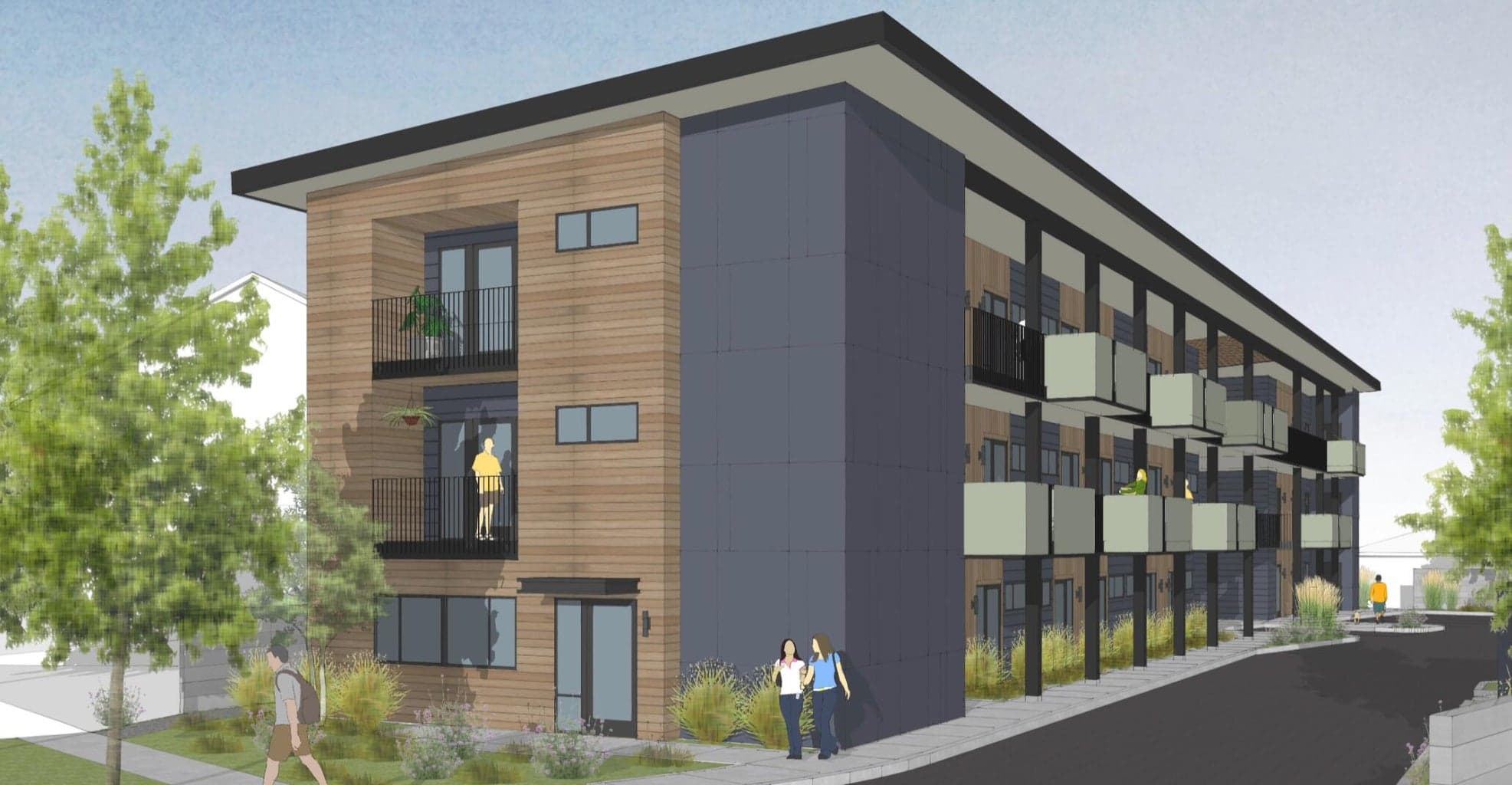Artist's Rendering from Entitlements Package (Conditional Approval from City of Bend) - 29 Micro Unit Apartment