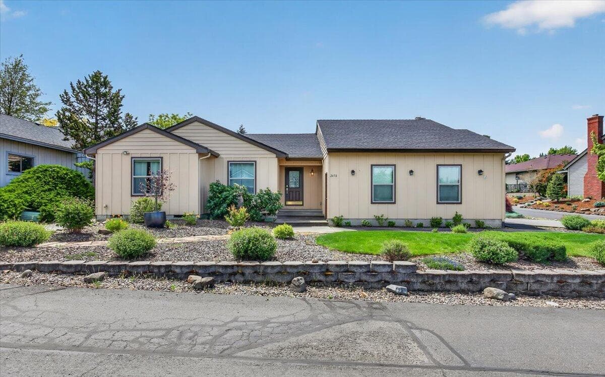 Located on a corner lot in Sun Oaks gated Community featuring 2 clubhouses and pools, fitness courts, and a park area