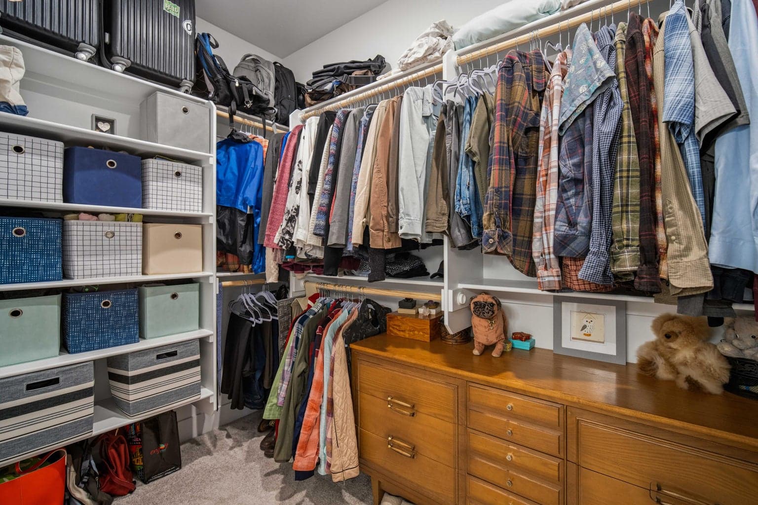 Primary - walk in closet with built-in shelves