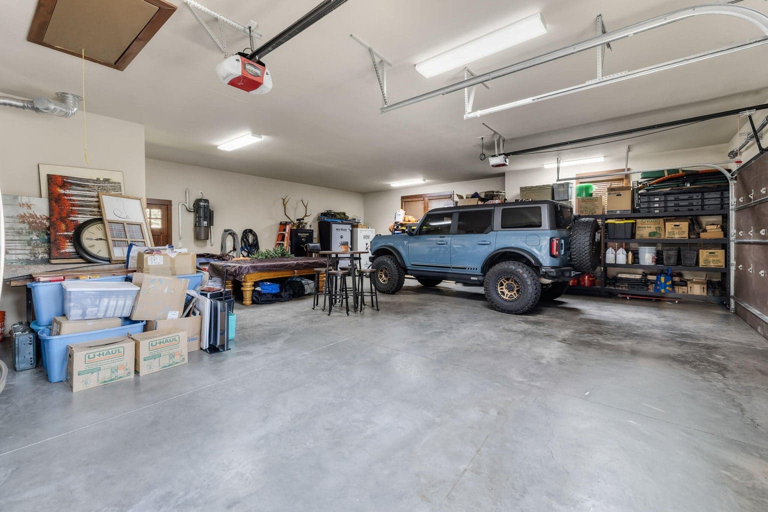 Extensive Garage space.