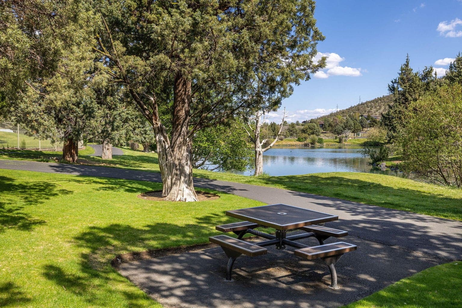 Park area at lakeside sports center.