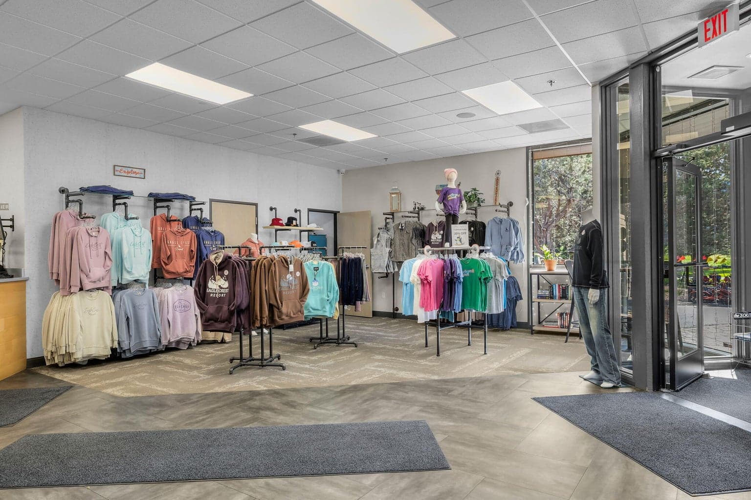 Gift shop at resort sport center.