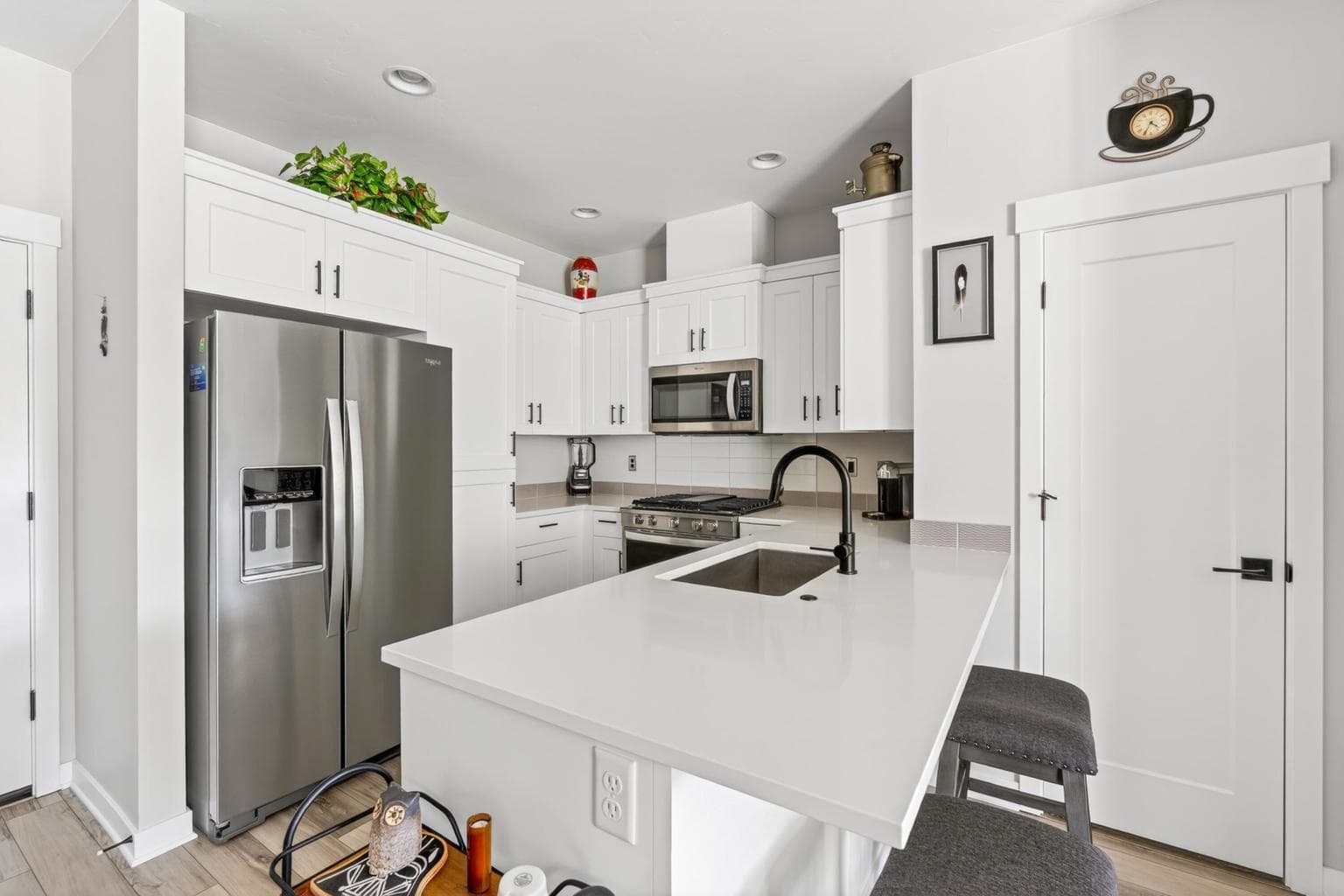 Stainless steel appliances.