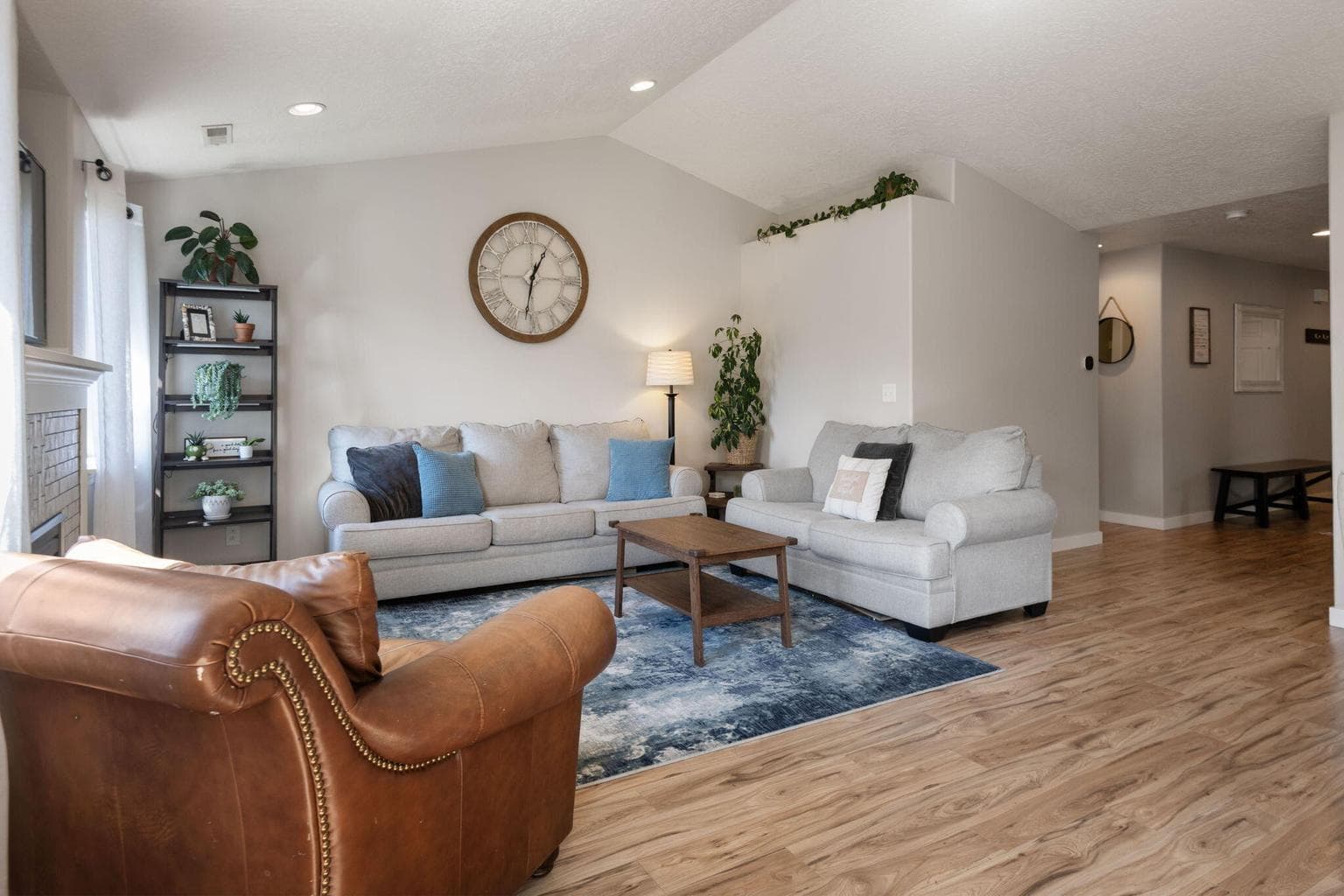 Natural light floods the great room.