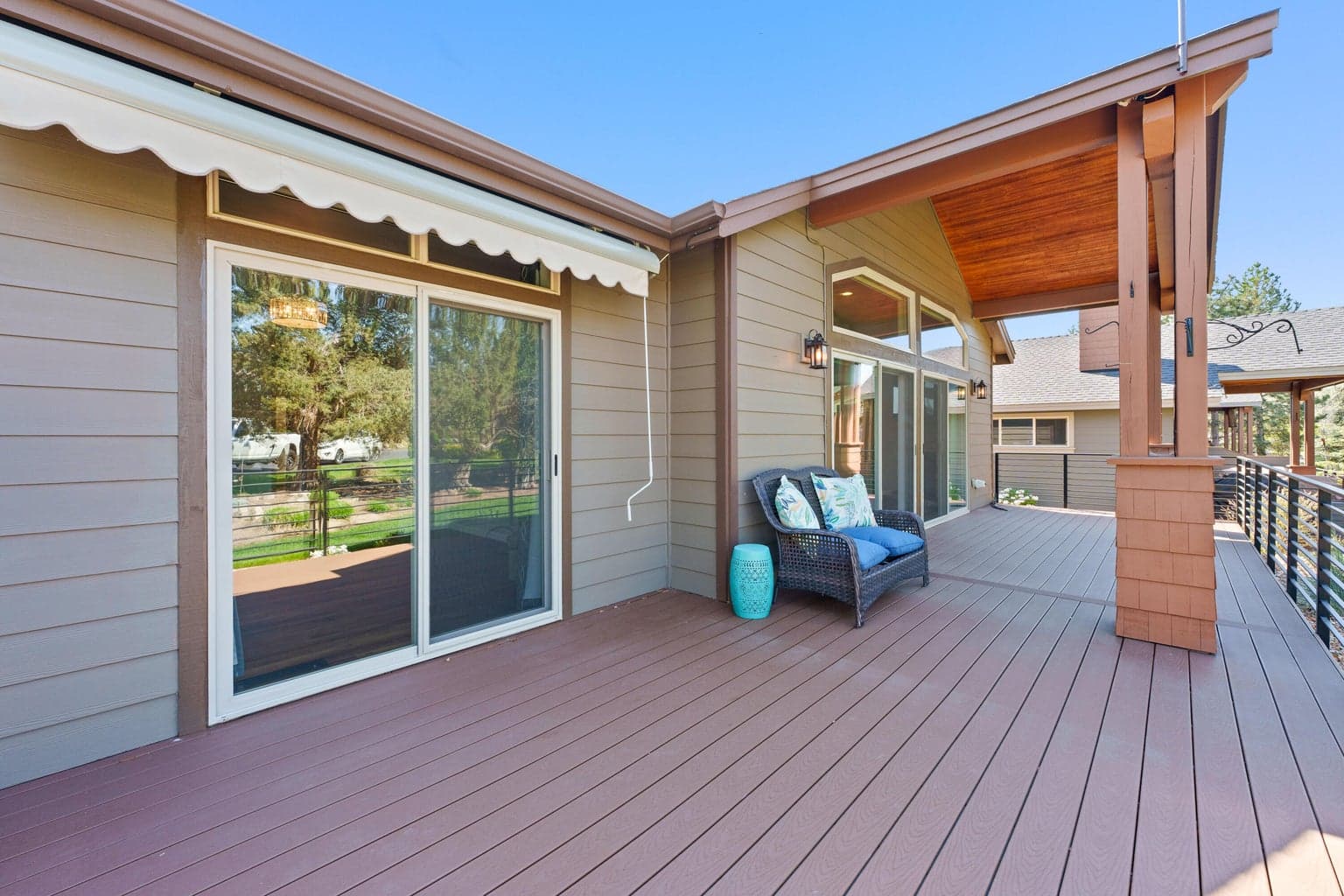 Back deck with awning as well as covered deck.