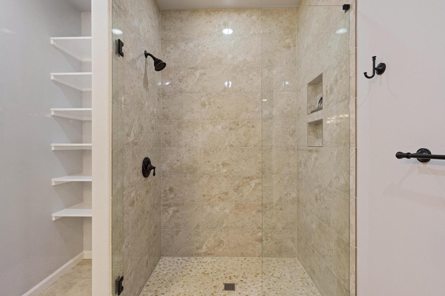 Beautiful walk in shower.