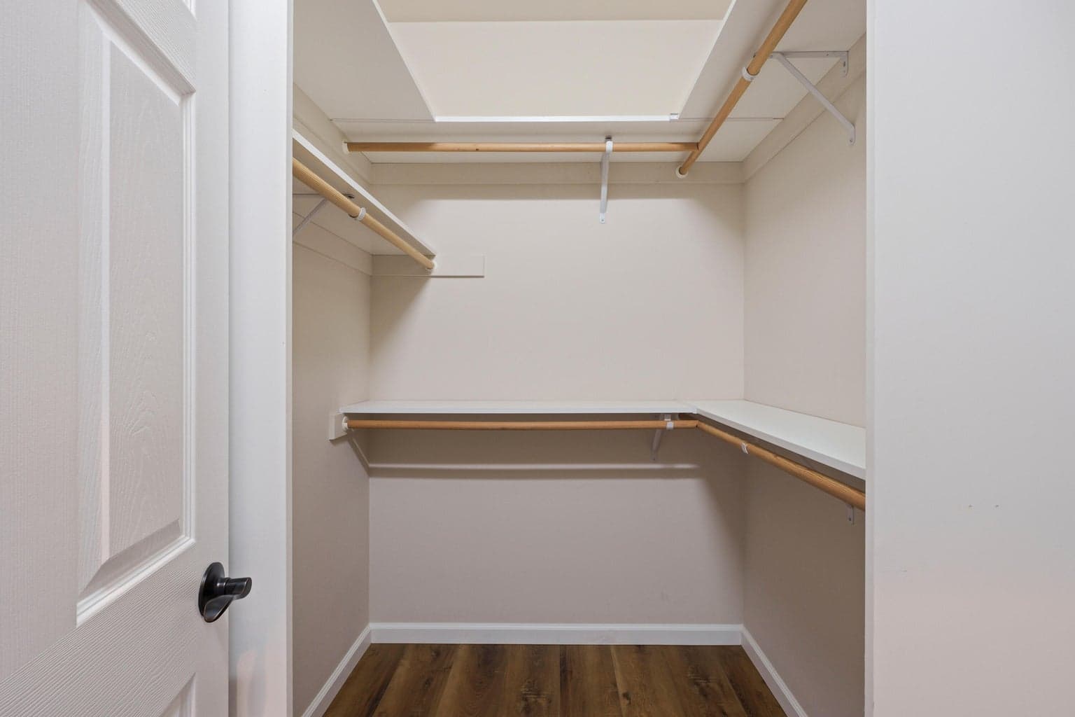 Large walk in closet in primary suite.