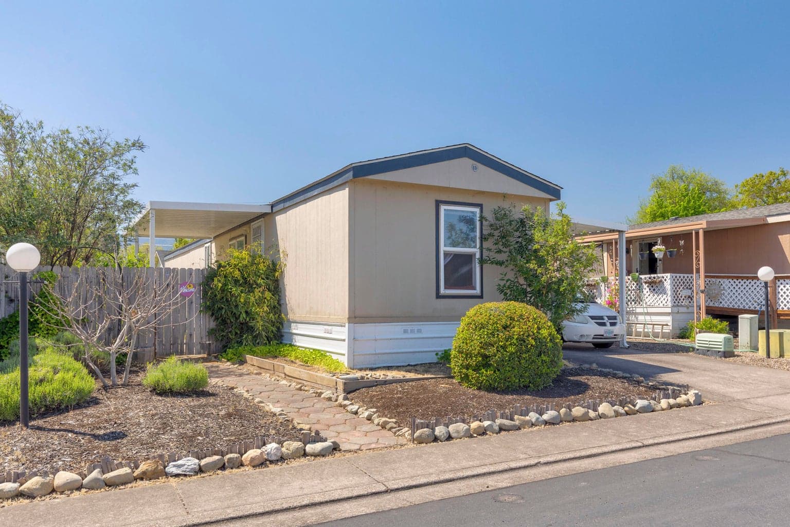 Easy care landscaping provides a polished look without the weekend chores