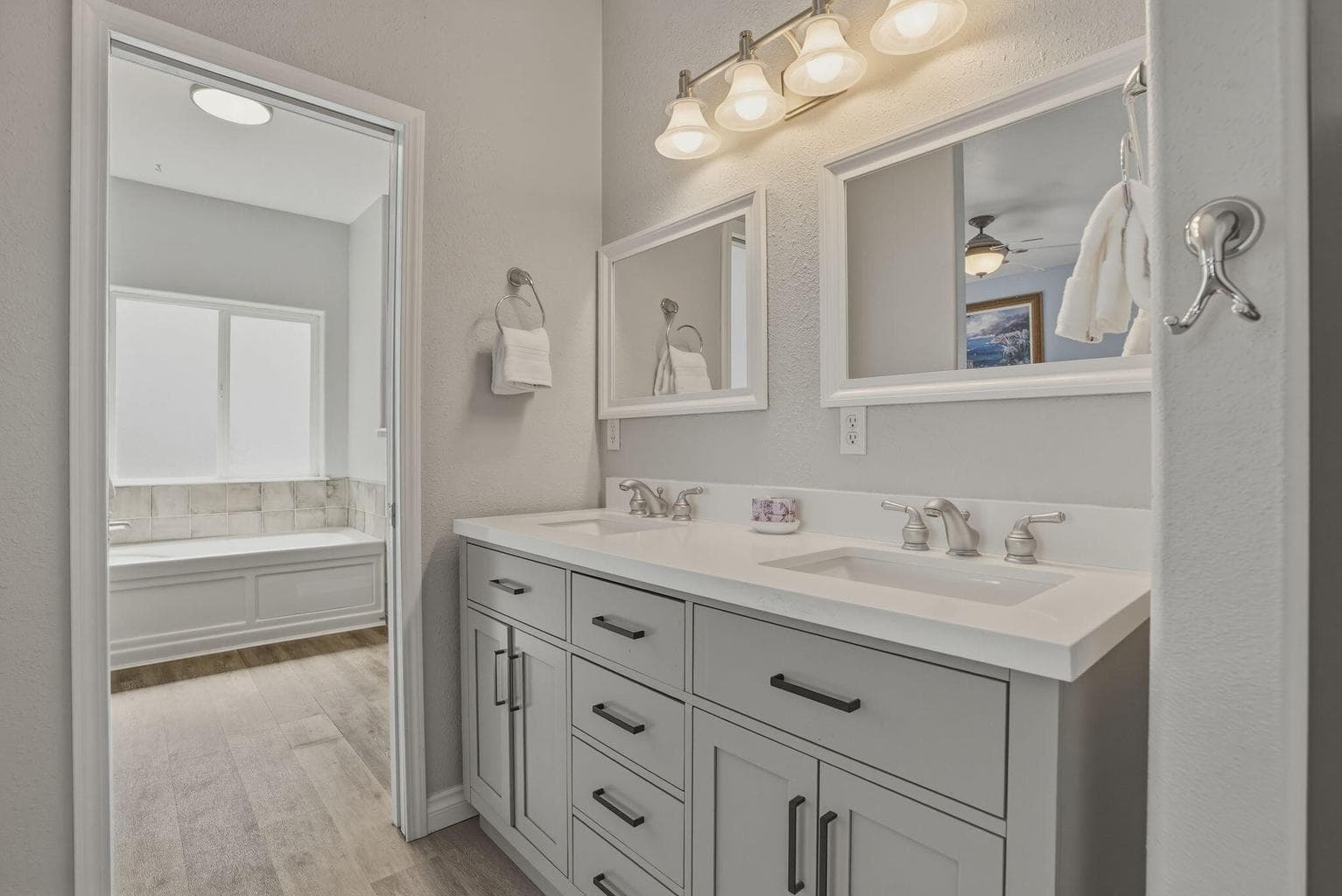 Primary bathroom with double vanity