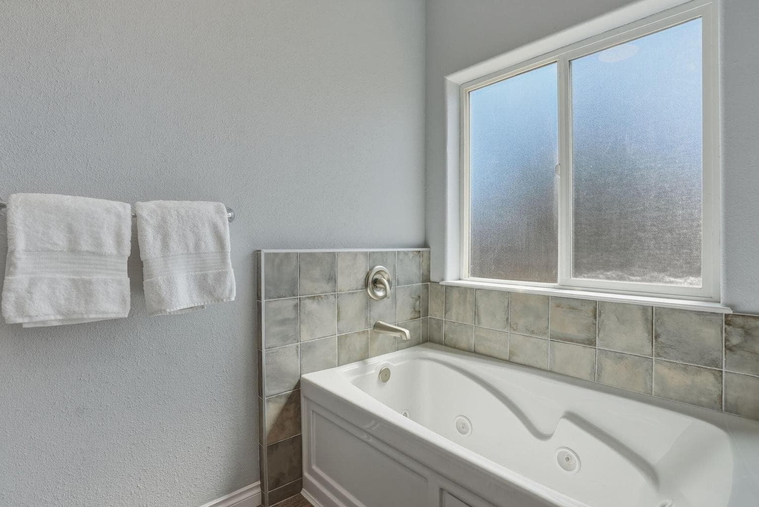 Primary bathroom with jetted soaker tub