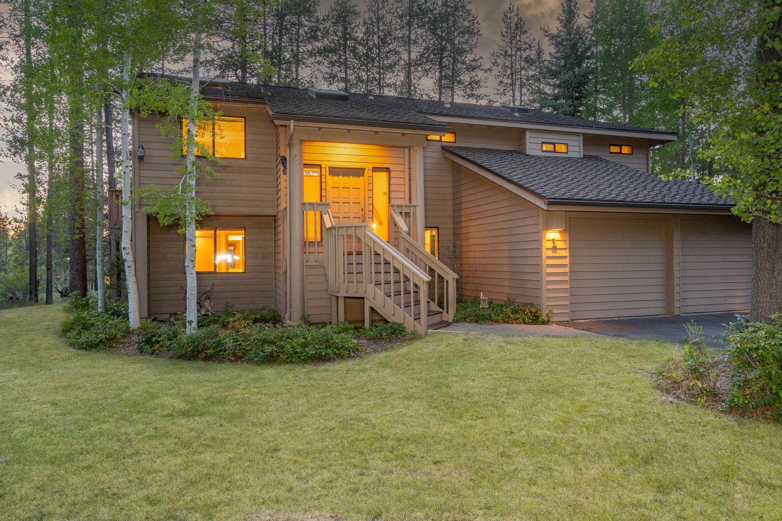 Corner lot on.22 AC, super private! LESS hustle & bustle but easy access to it ALL! LOTS of storage for you and your gear, encircled by mature landscaping, nature and trails!