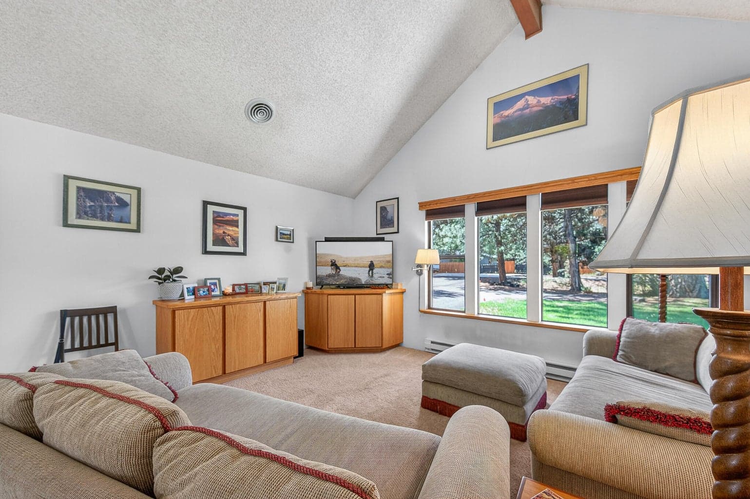 Big vaulted ceiling in the living room