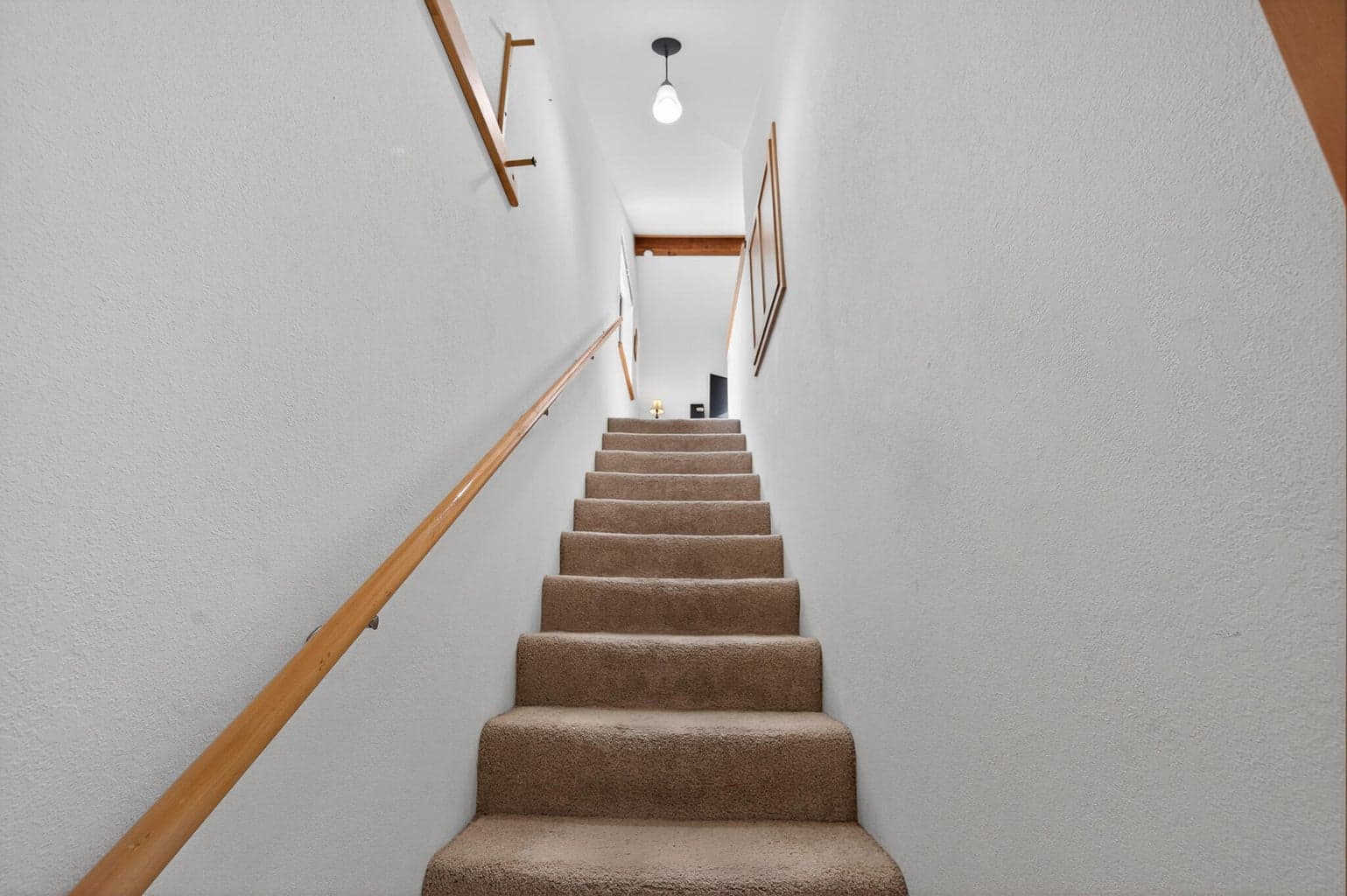 Up the stairs to the extra room over the garage