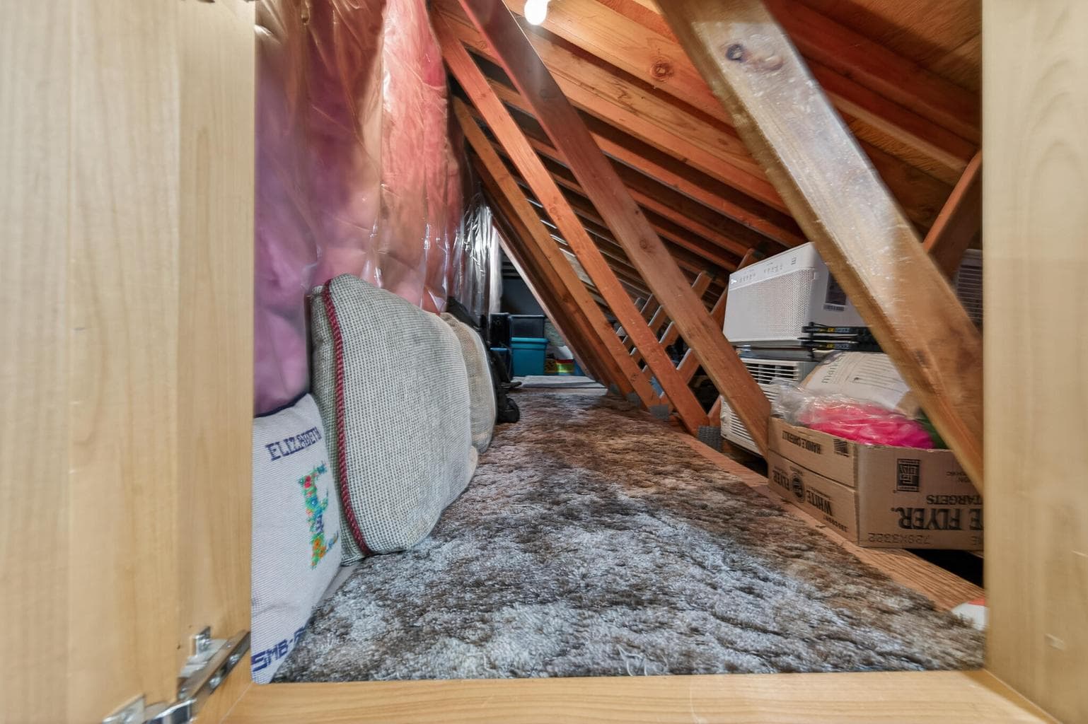 Storage space above the garage