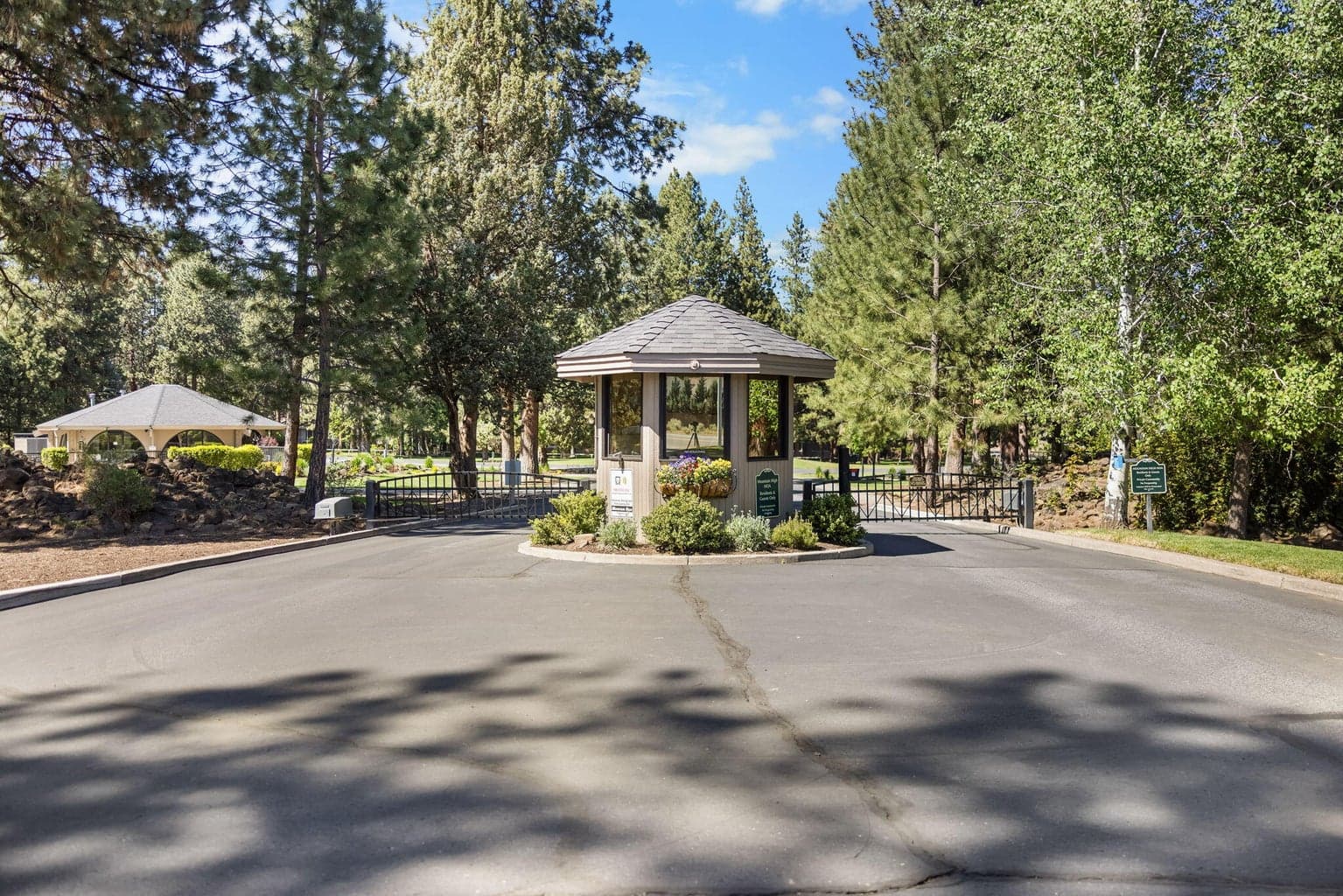 Gated entrance to the community