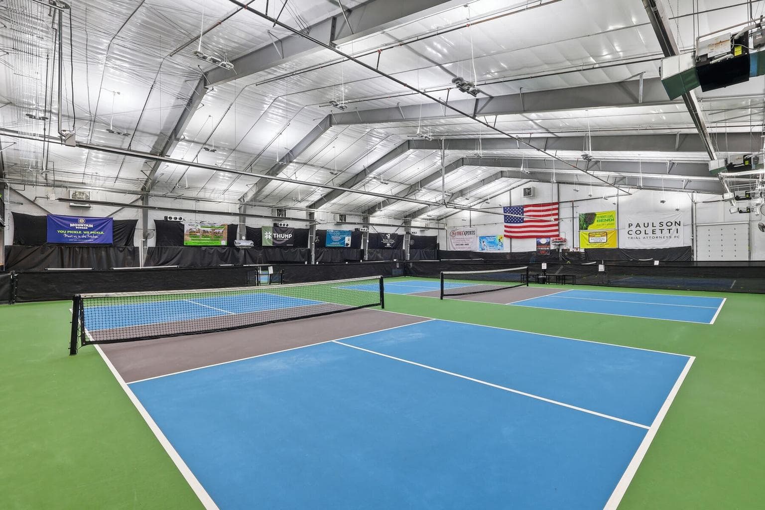 Community area with Pickle ball courts