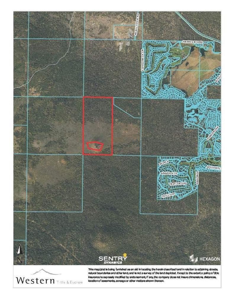 305 acres = the red rectangle - the cutout in the SW corner