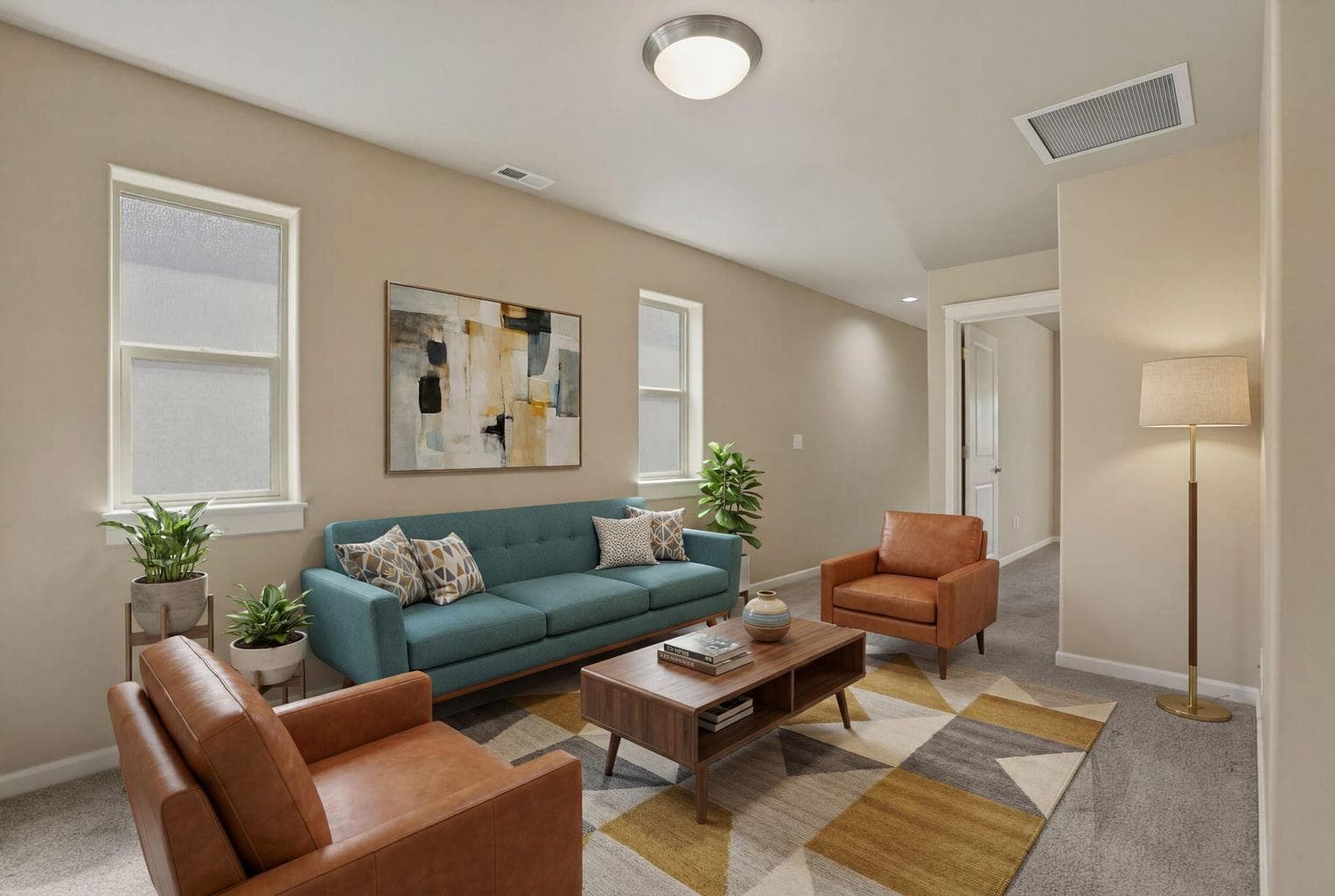 Upstairs loft staged