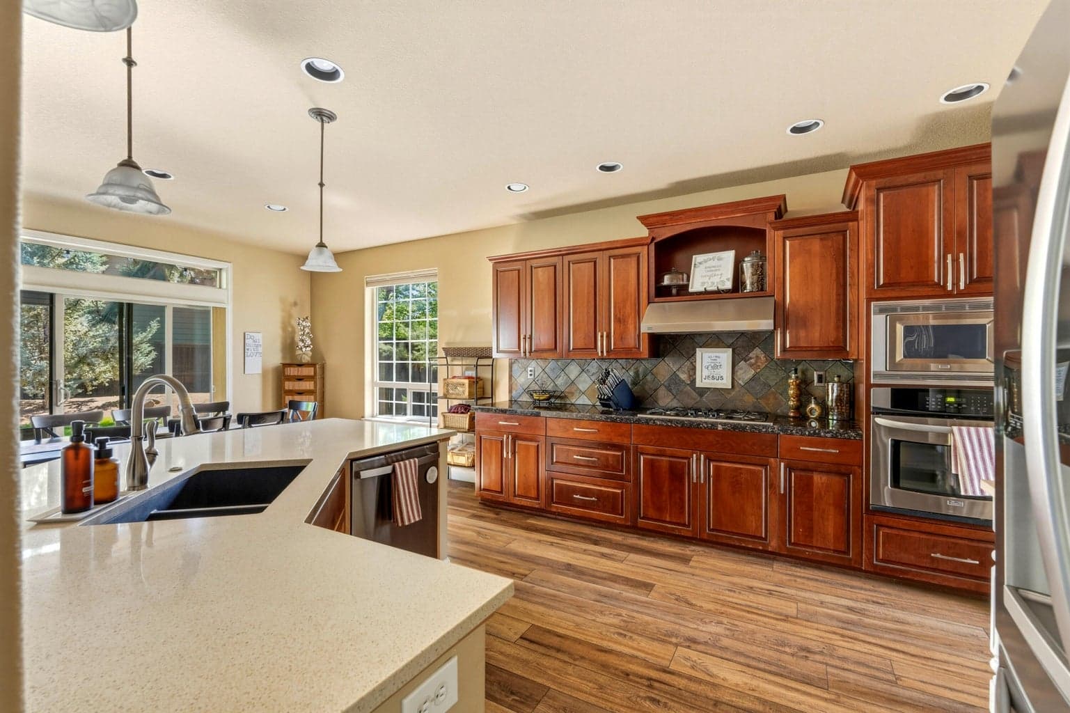 Spacious kitchen with oversized island
