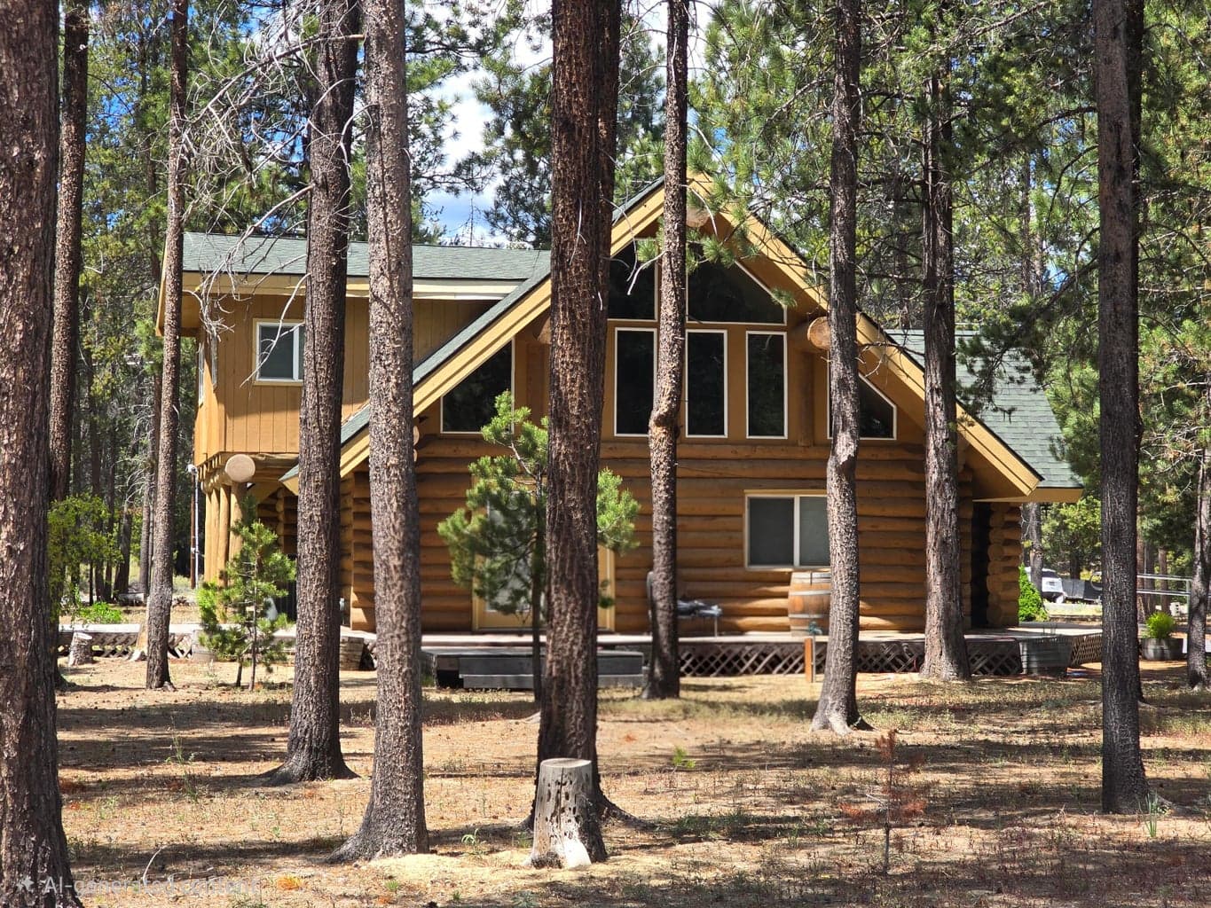 wrap around redwood deck