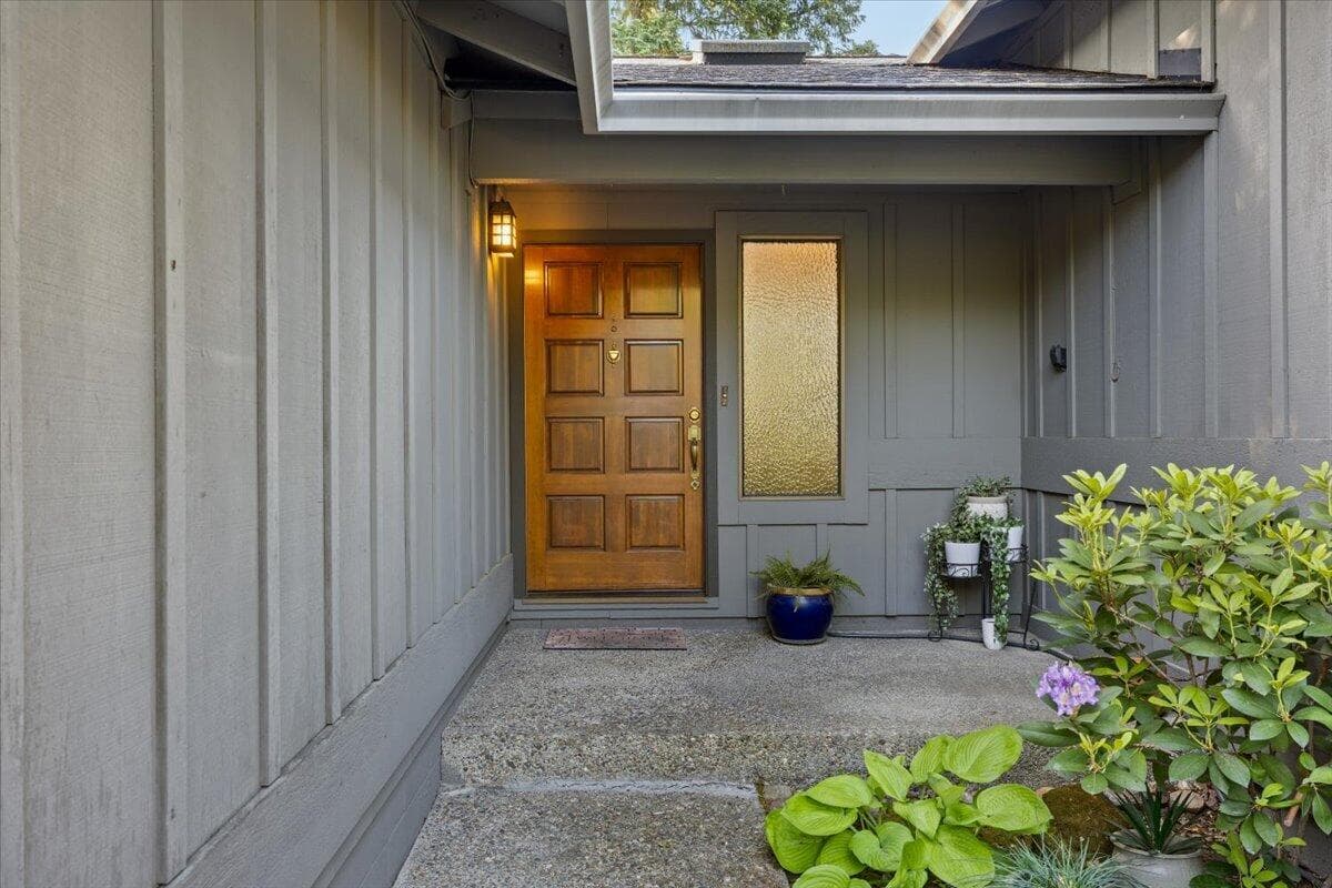 Front entrance, with covered porch