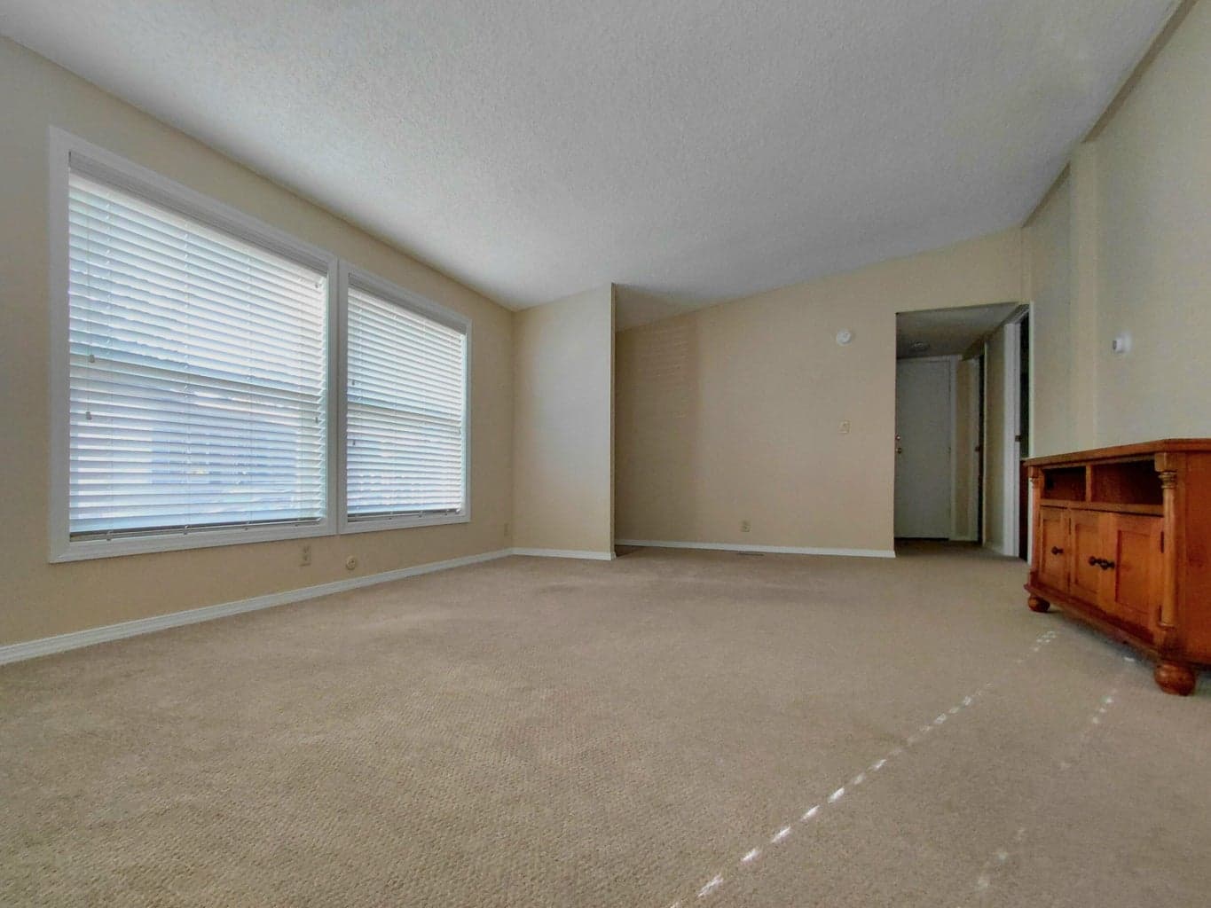 Large vinyl windows with 2" blinds, vaulted ceilings nad mini split to keep cool.