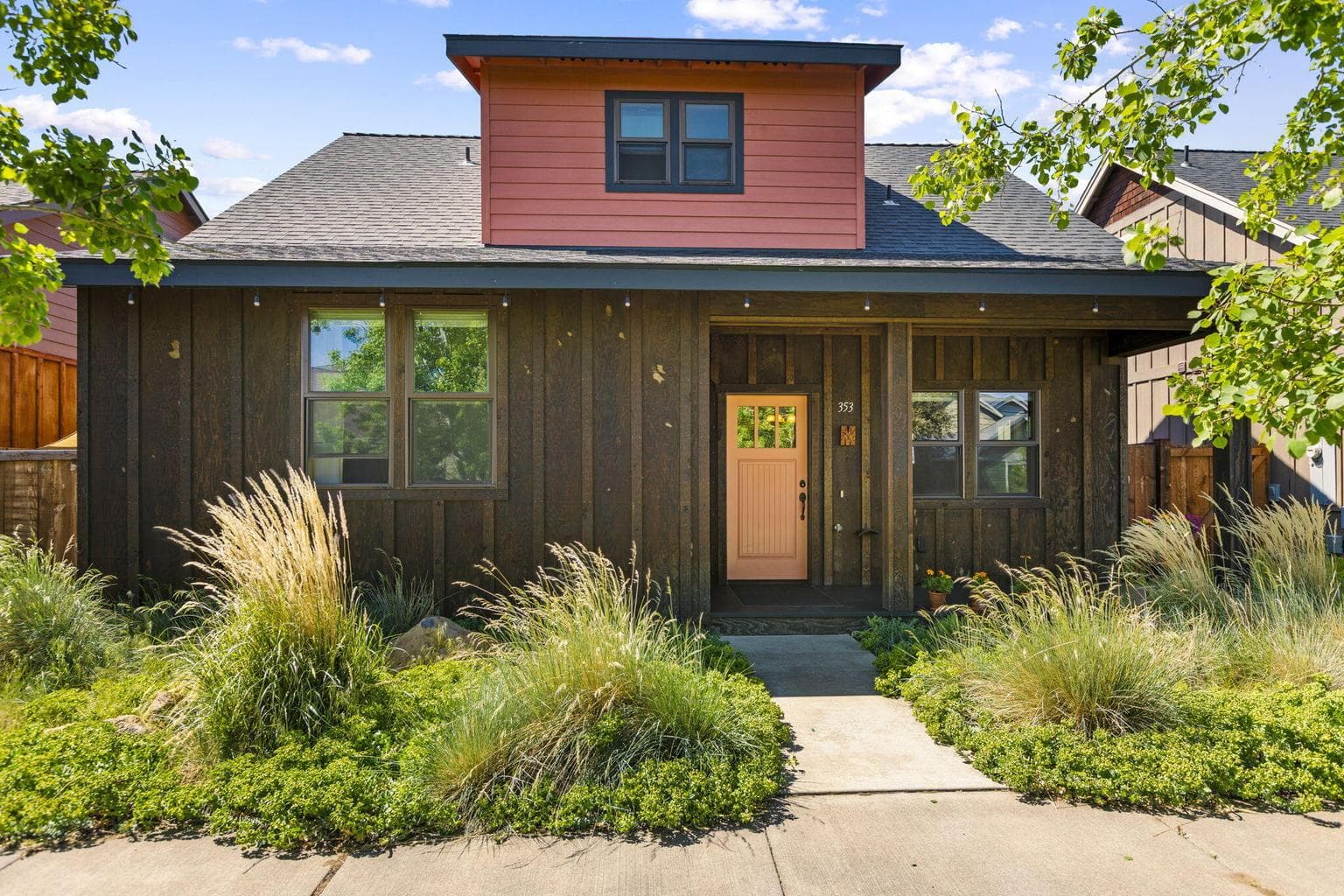 Low maintenance, zero-scape landscaping enhances its appeal