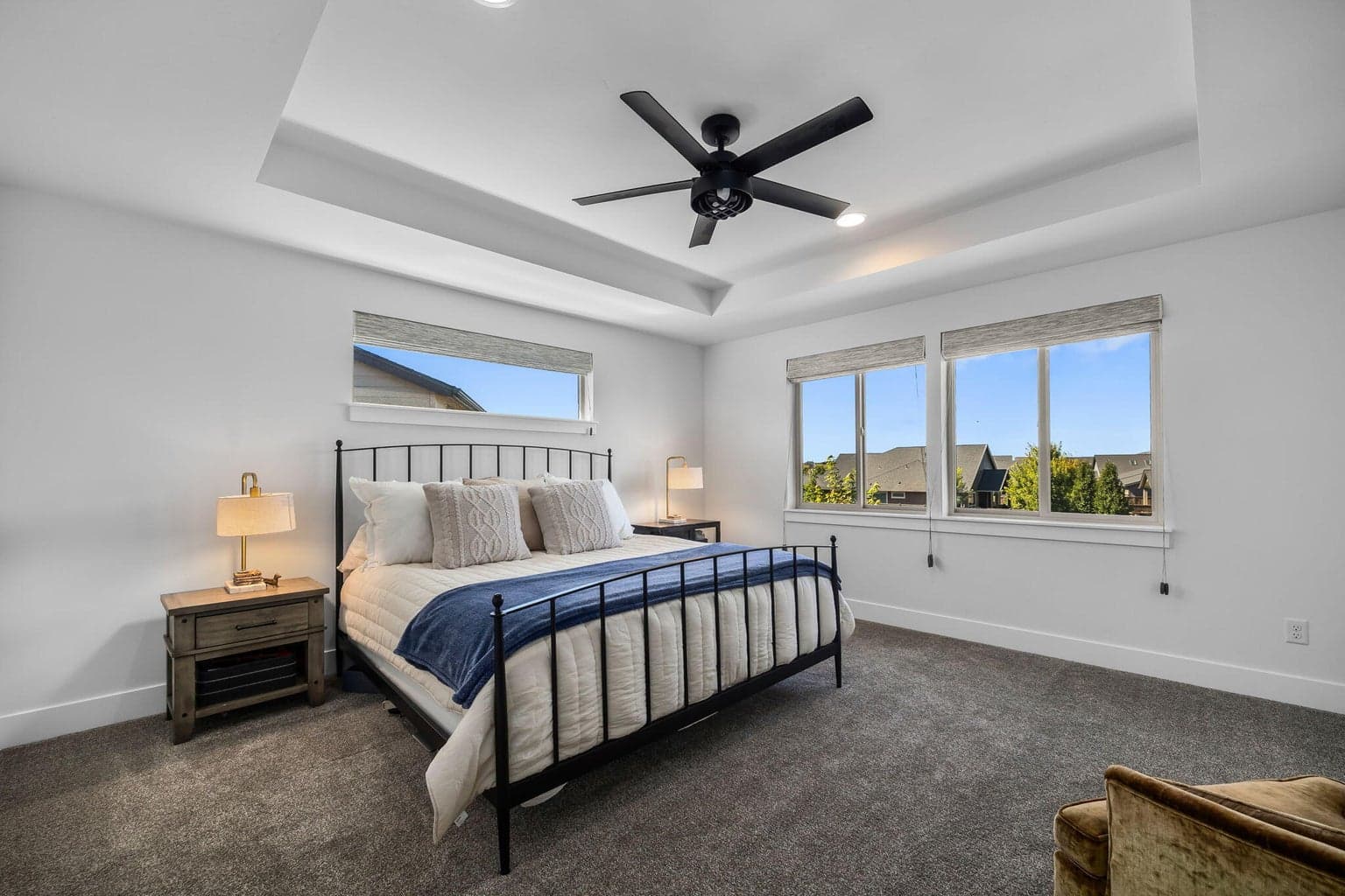 Relax in your spa-inspired primary suite w/Mtn views.