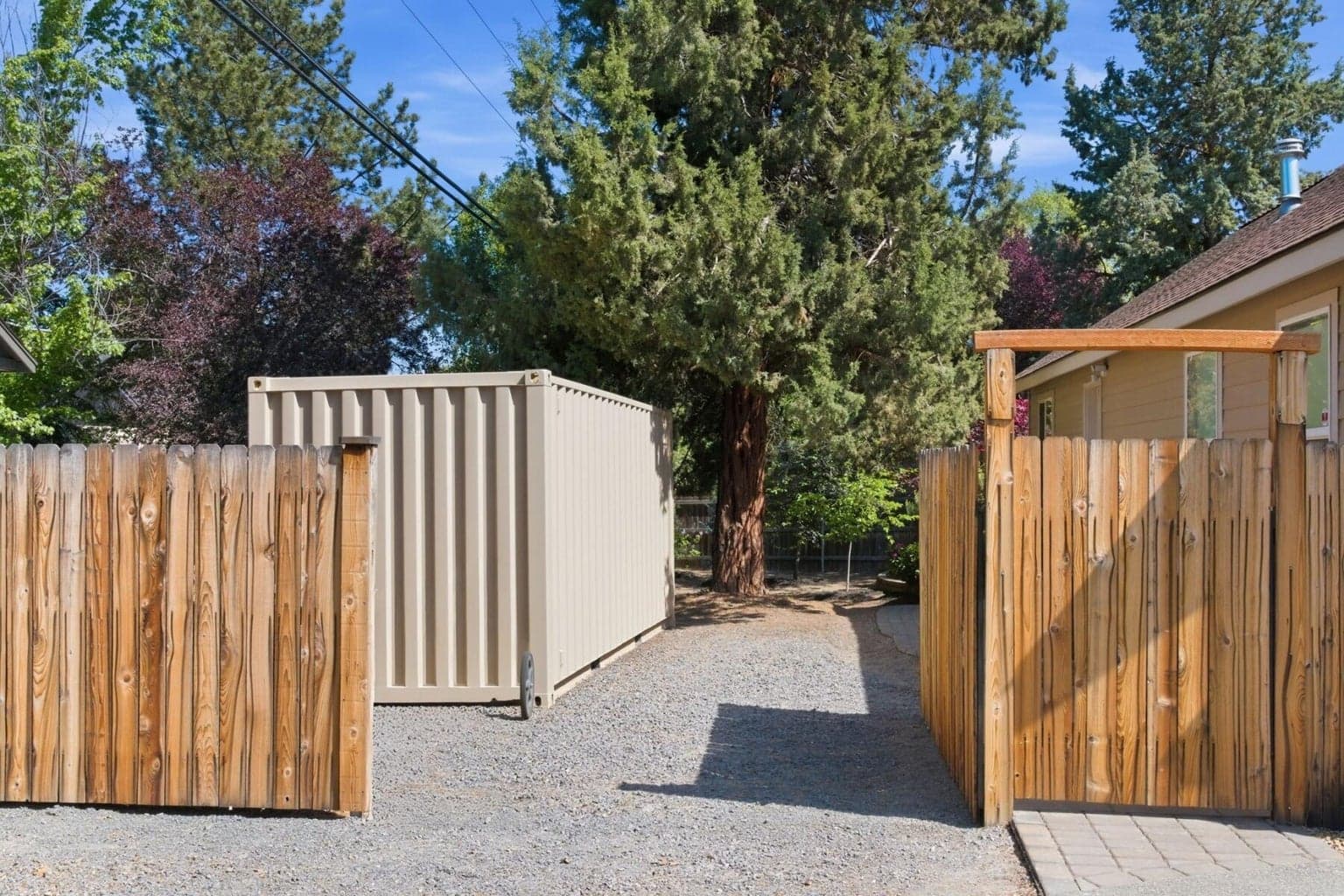 The storage container is included. Use this space for another RV with an electric plug in.
