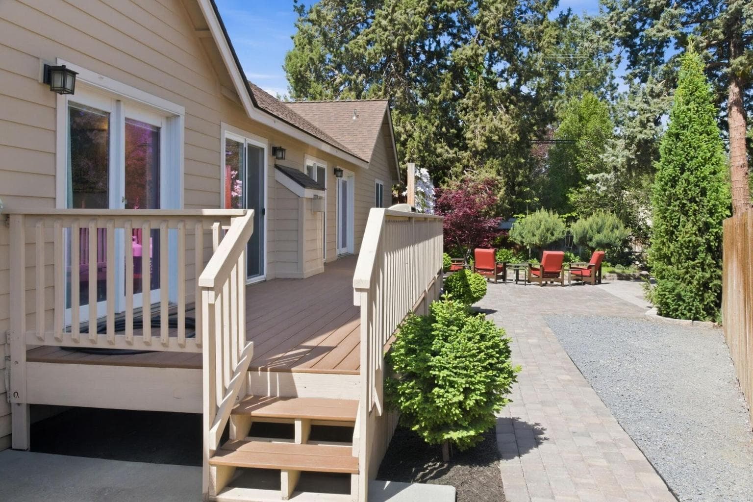 The deck has Trex decking and is a perfect spot for grilling.