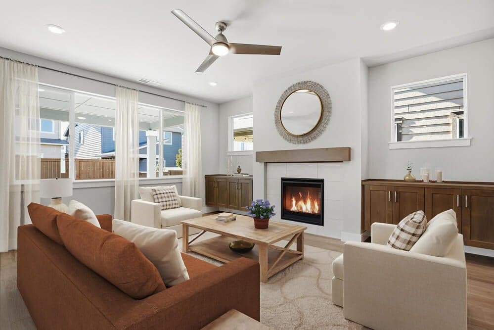 Virtually staged photo of actual home.