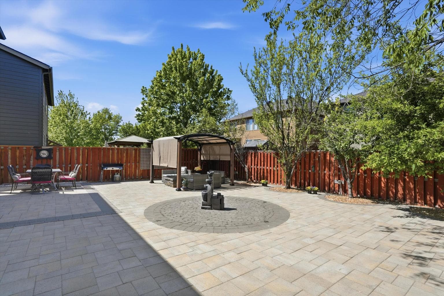 Side view of outdoor living space