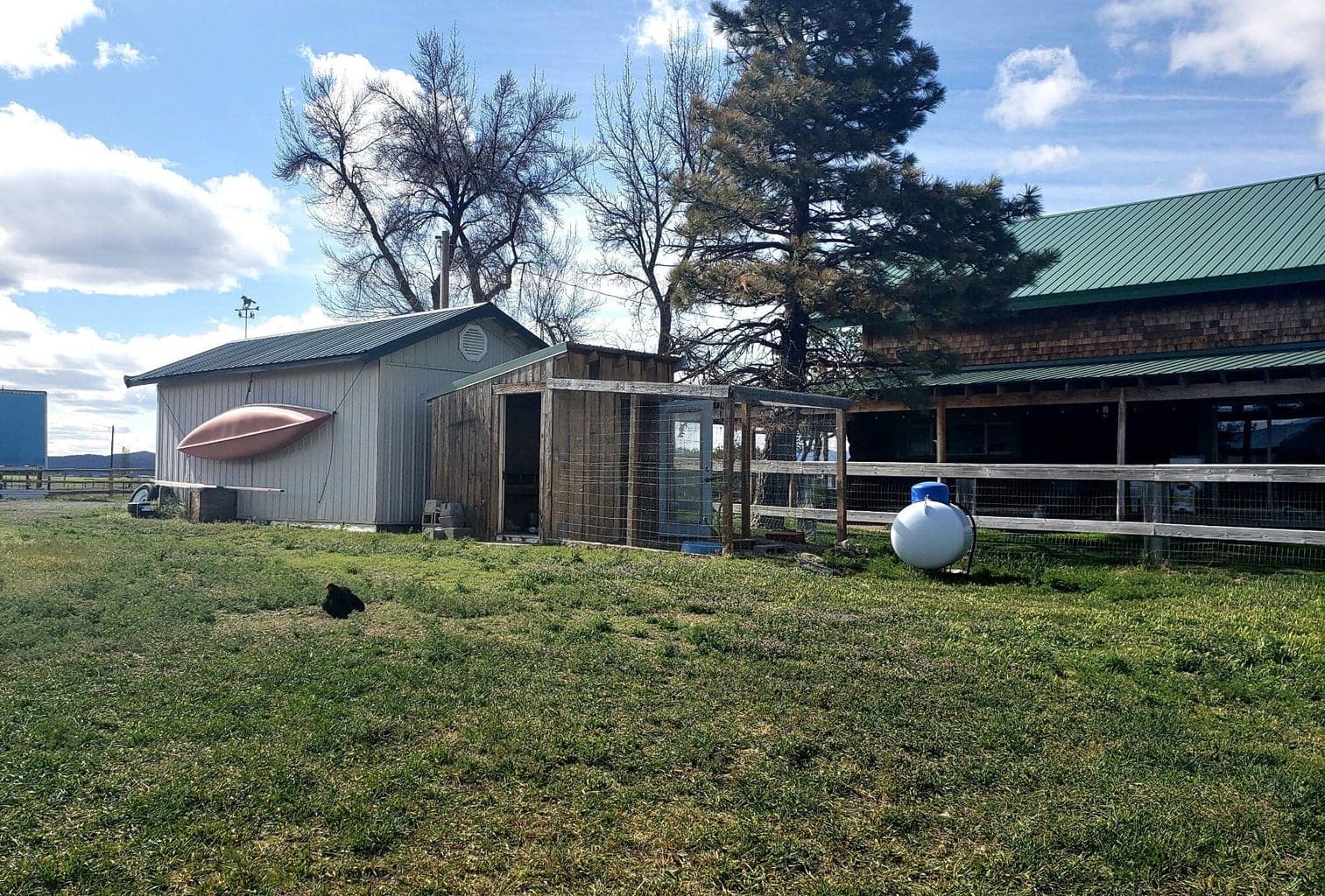 Pump house and view from SE corner of yard