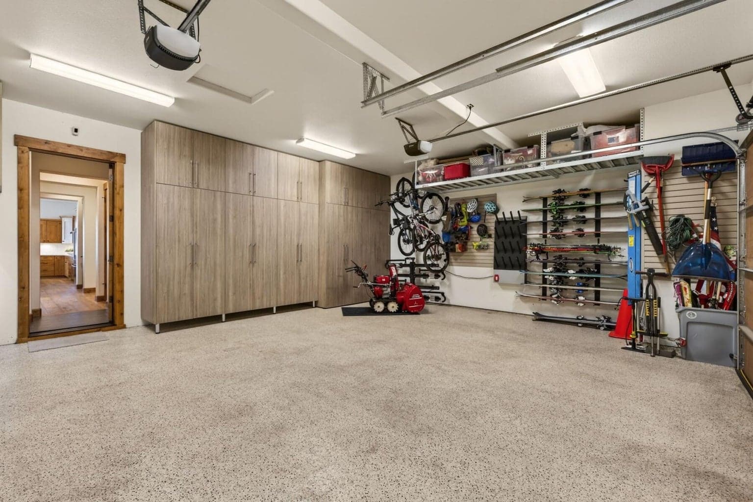 New extra-deep garage cabinets and epoxy floor