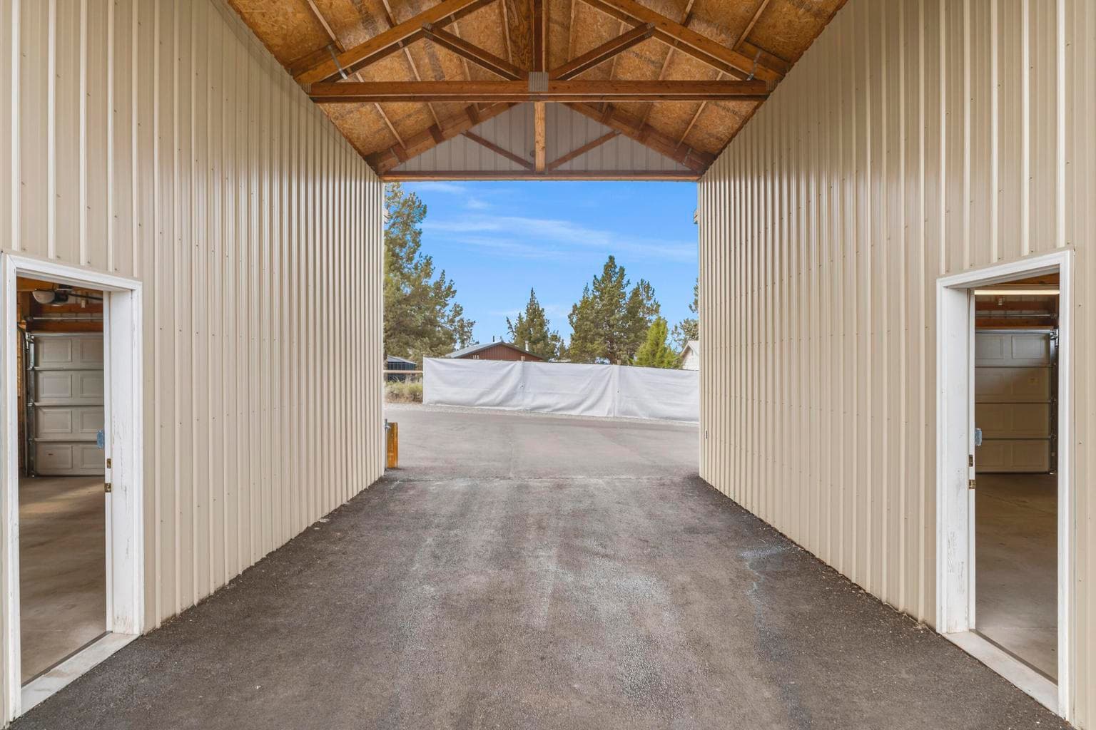 Breeze way for RV parking with hookups