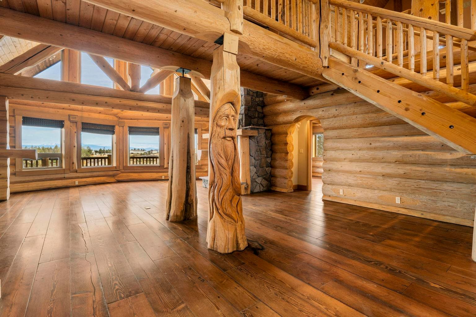 Interior post carvings