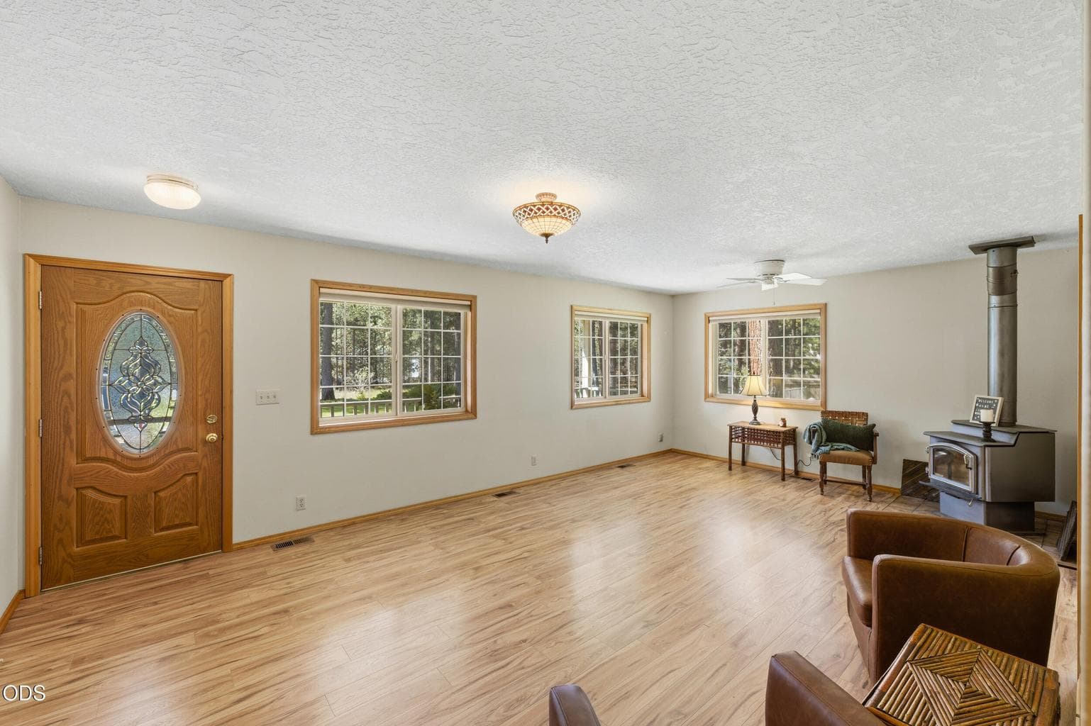 Large Living Room with Wood Stove