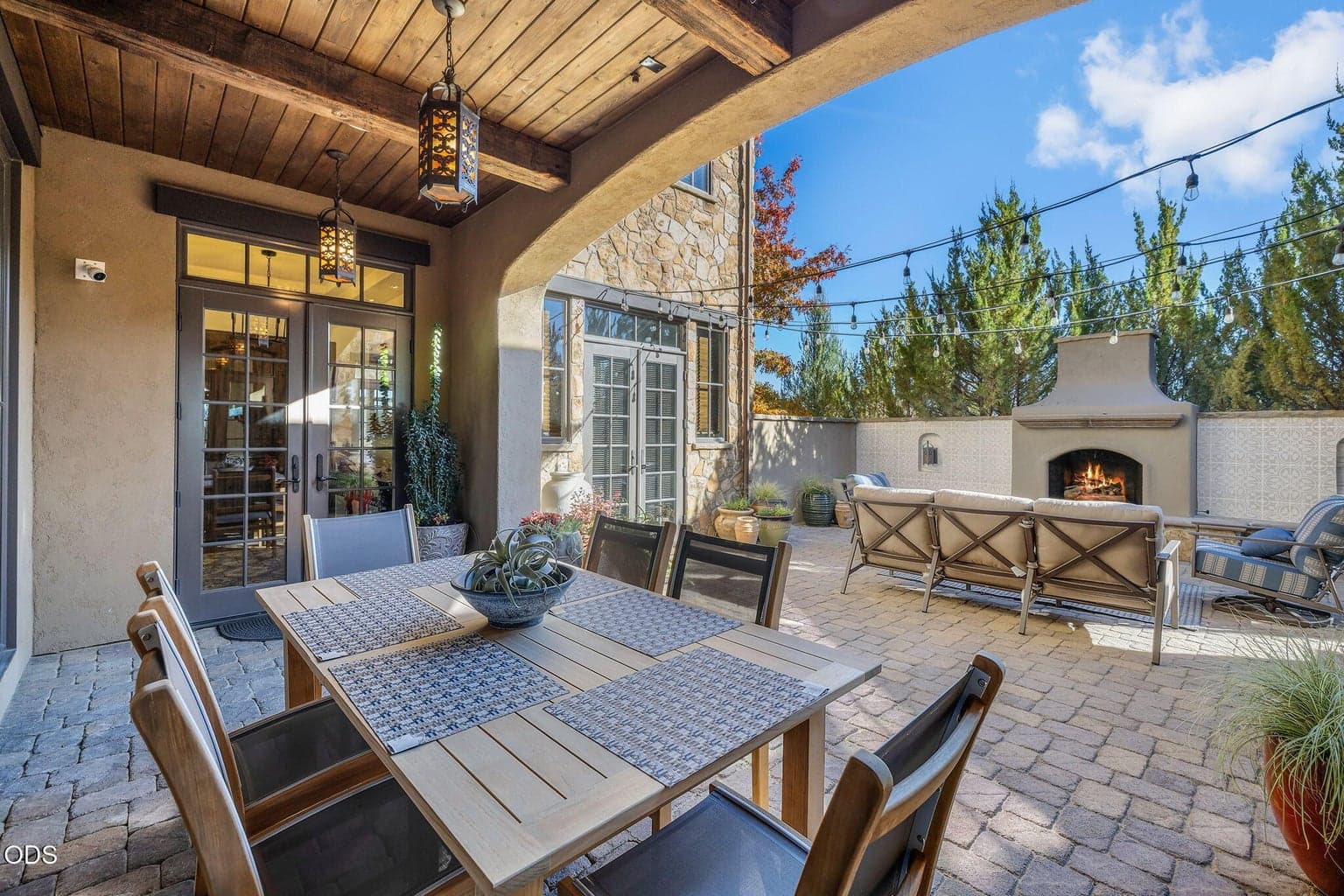 At the heart of the home is a private interior courtyard with covered dining area