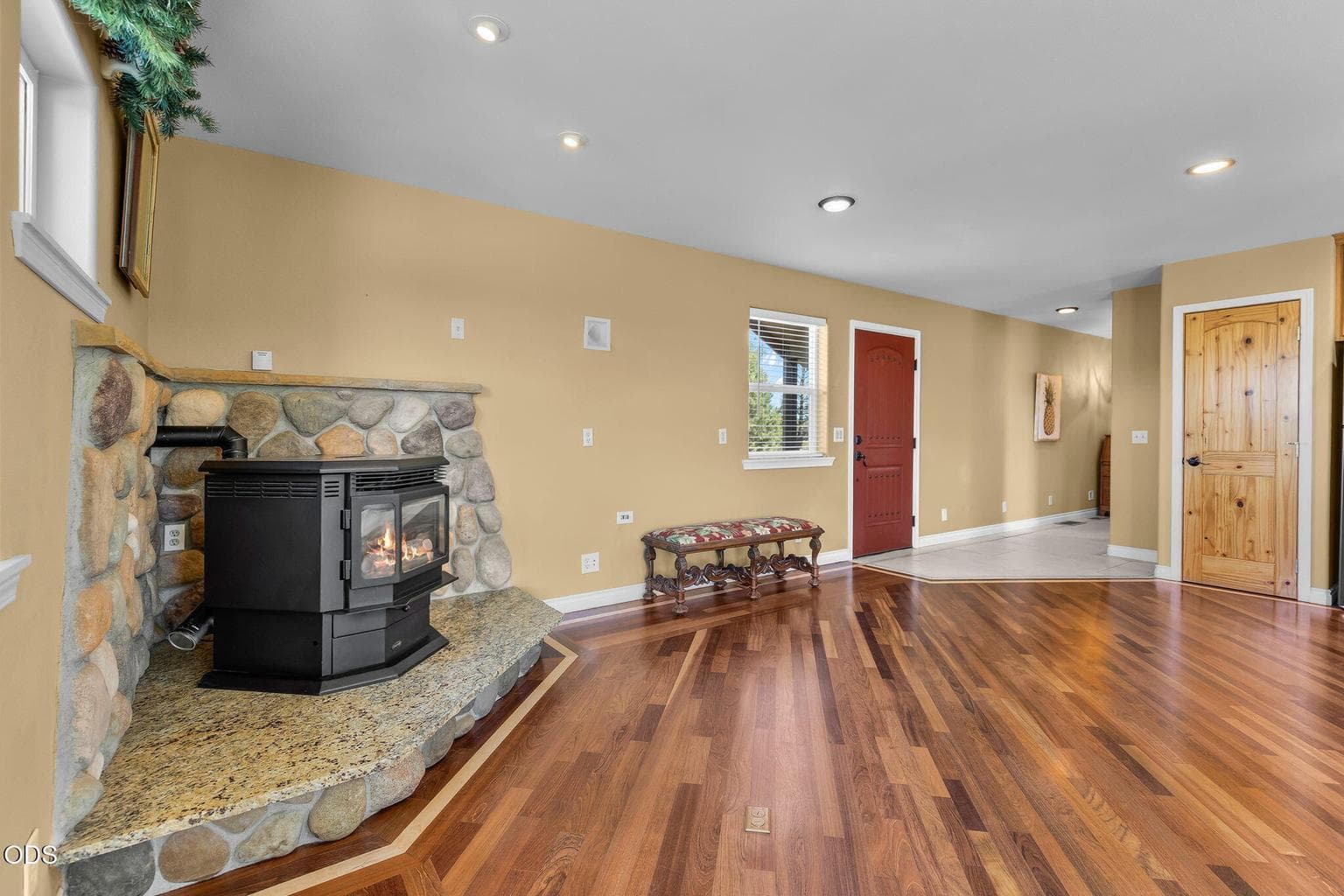 Pellet stove in Living room