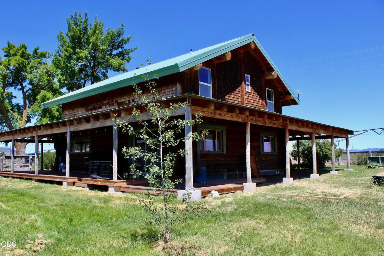 View of cabin from NE corner of yard
