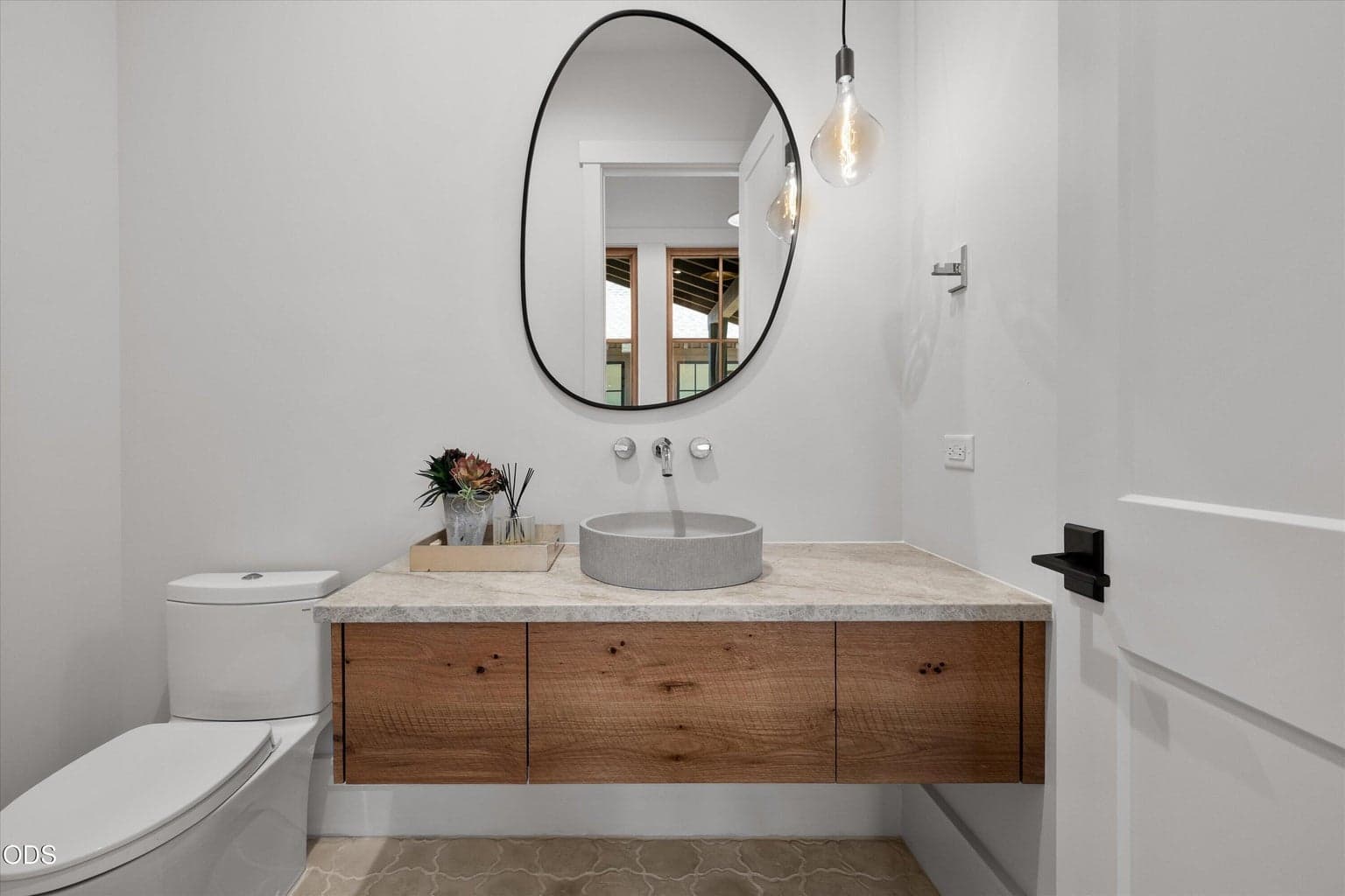 Even the powder room is thoughtfully designed
