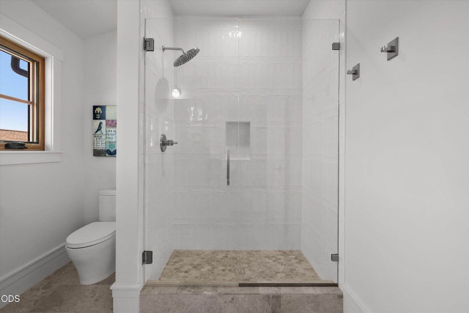 Upstairs bathroom walk-in shower