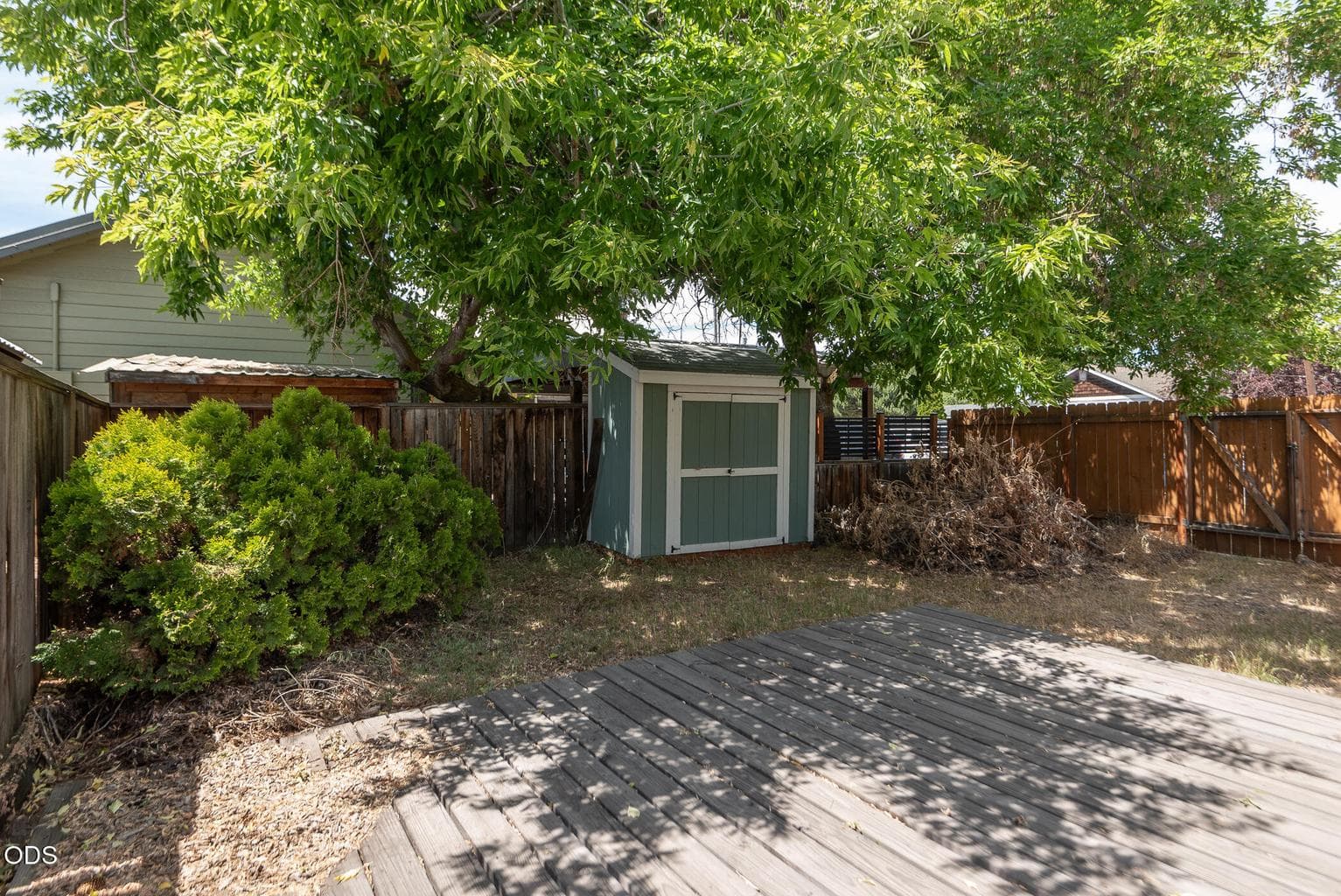 Fenced yard area