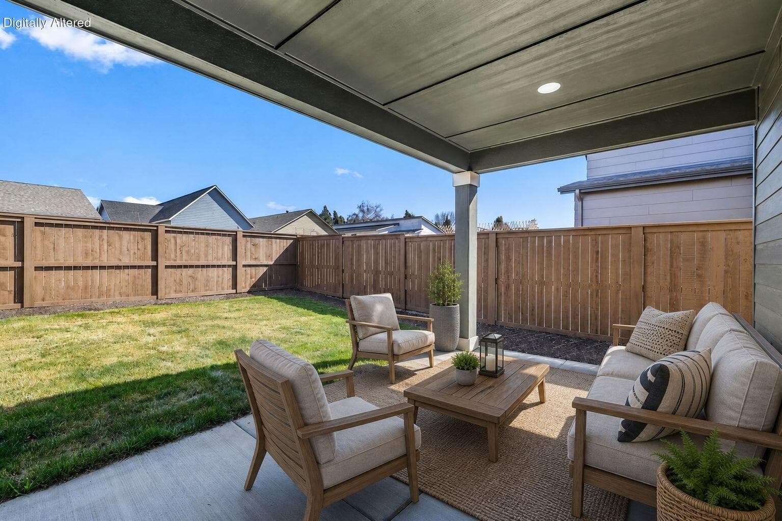 Patio. Photo has been virtually staged.